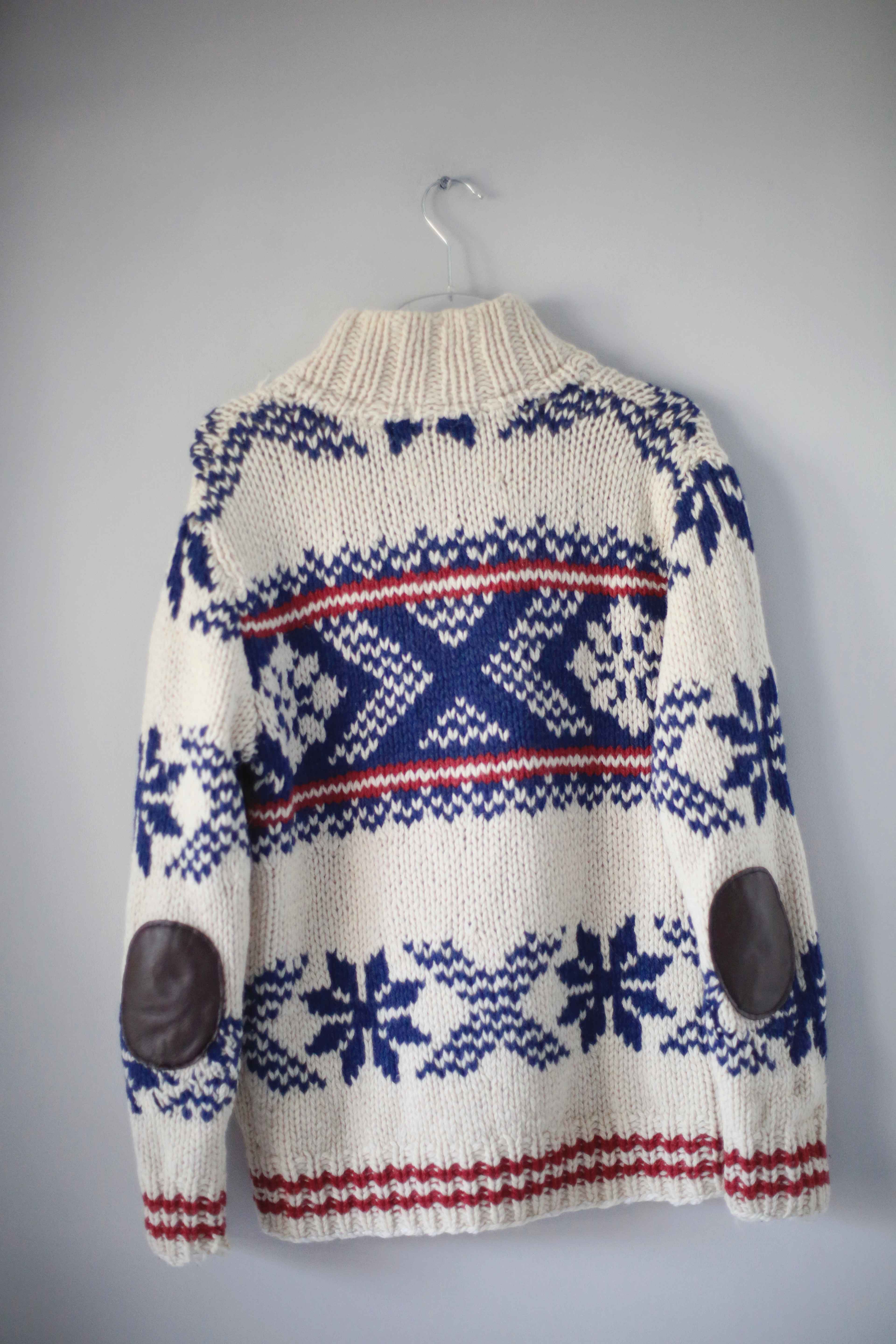 Maison Scotch Jacke Strickjacke Cardigan Pullover Creme Norwegermuster M