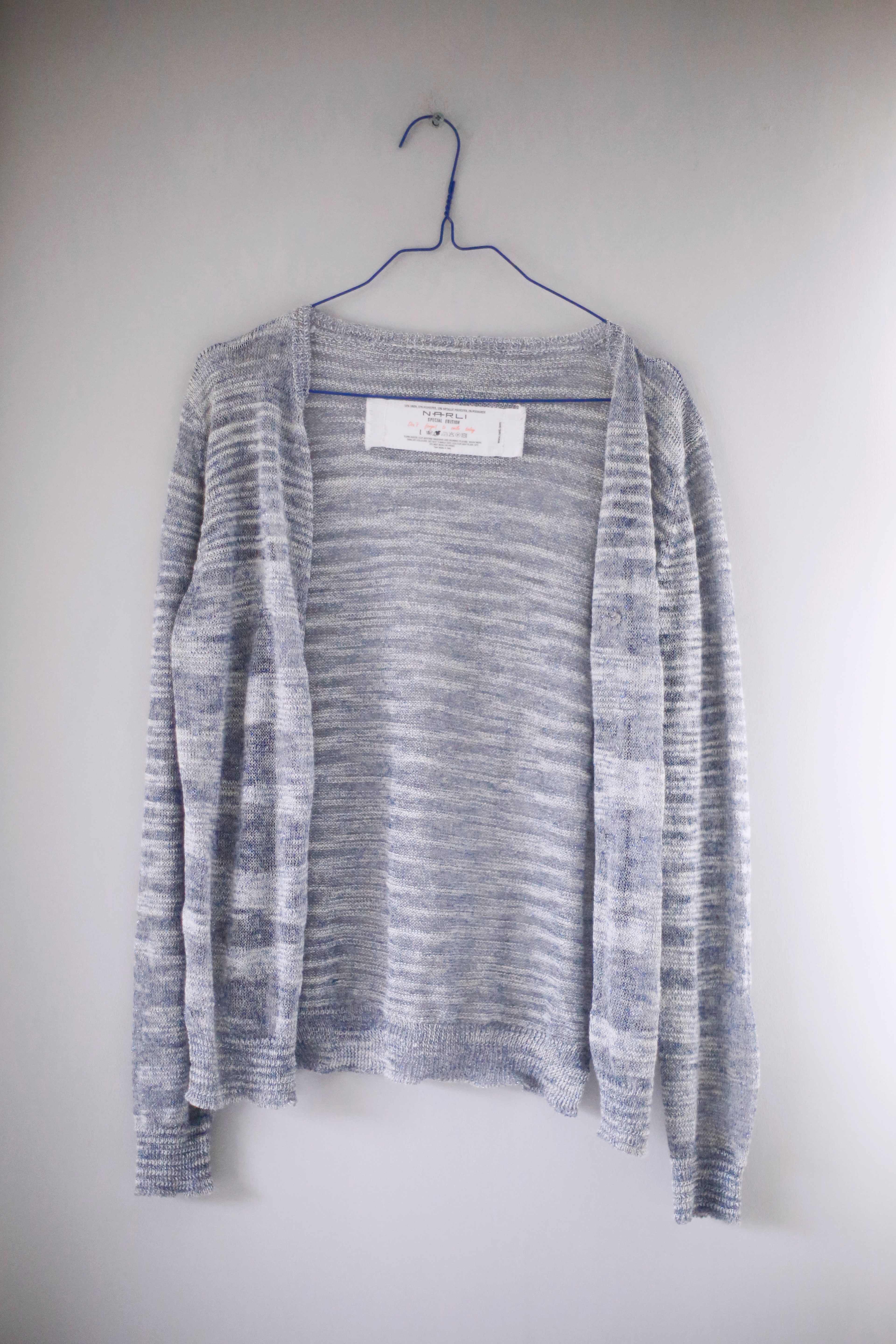 Strickjacke Narli Cardigan Blau Jacke offen