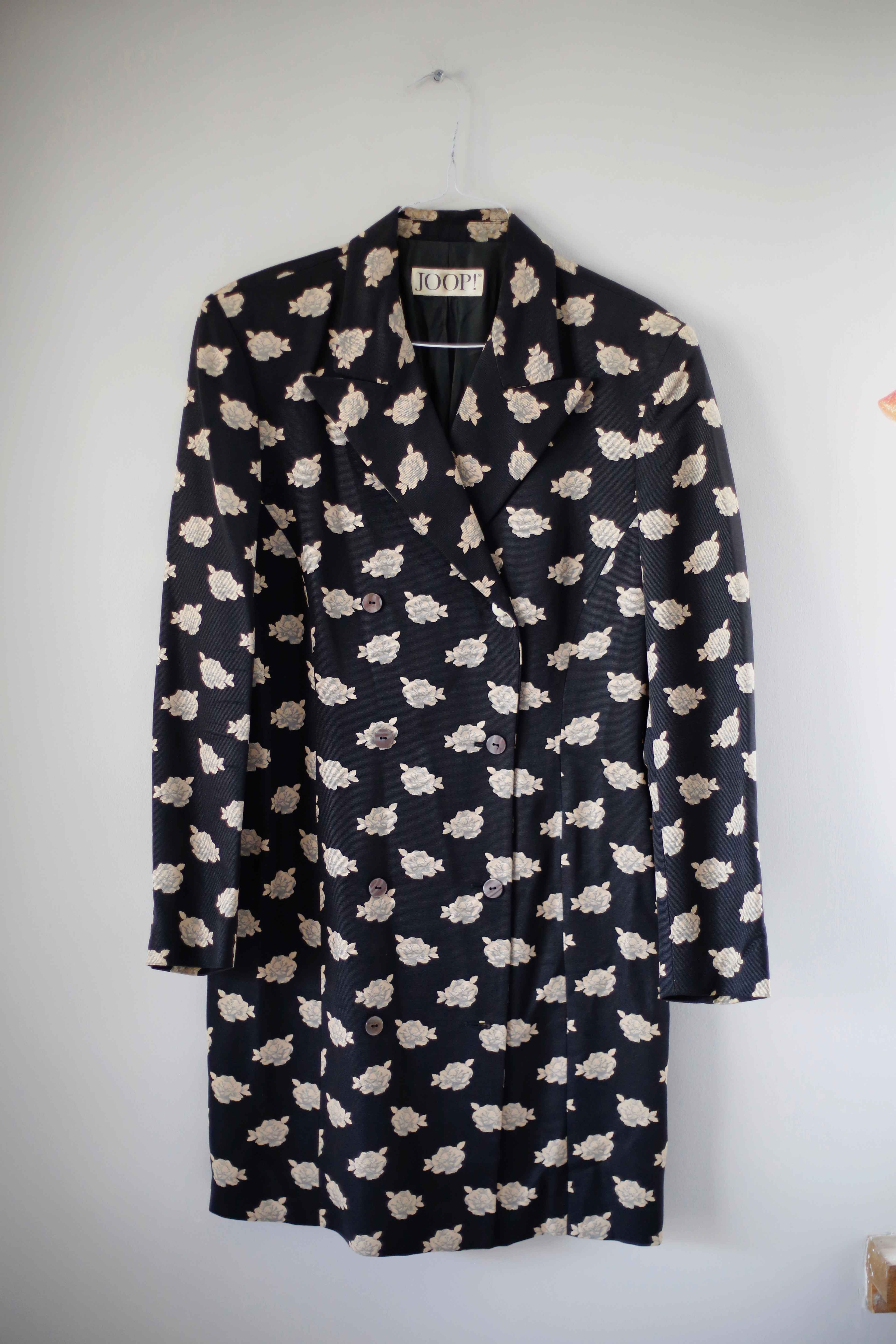 JOOP! Blazer Jacke schwarz Vintage 36 S 38 M Jacke Mantel Lang Staubmantel Trenchcoat