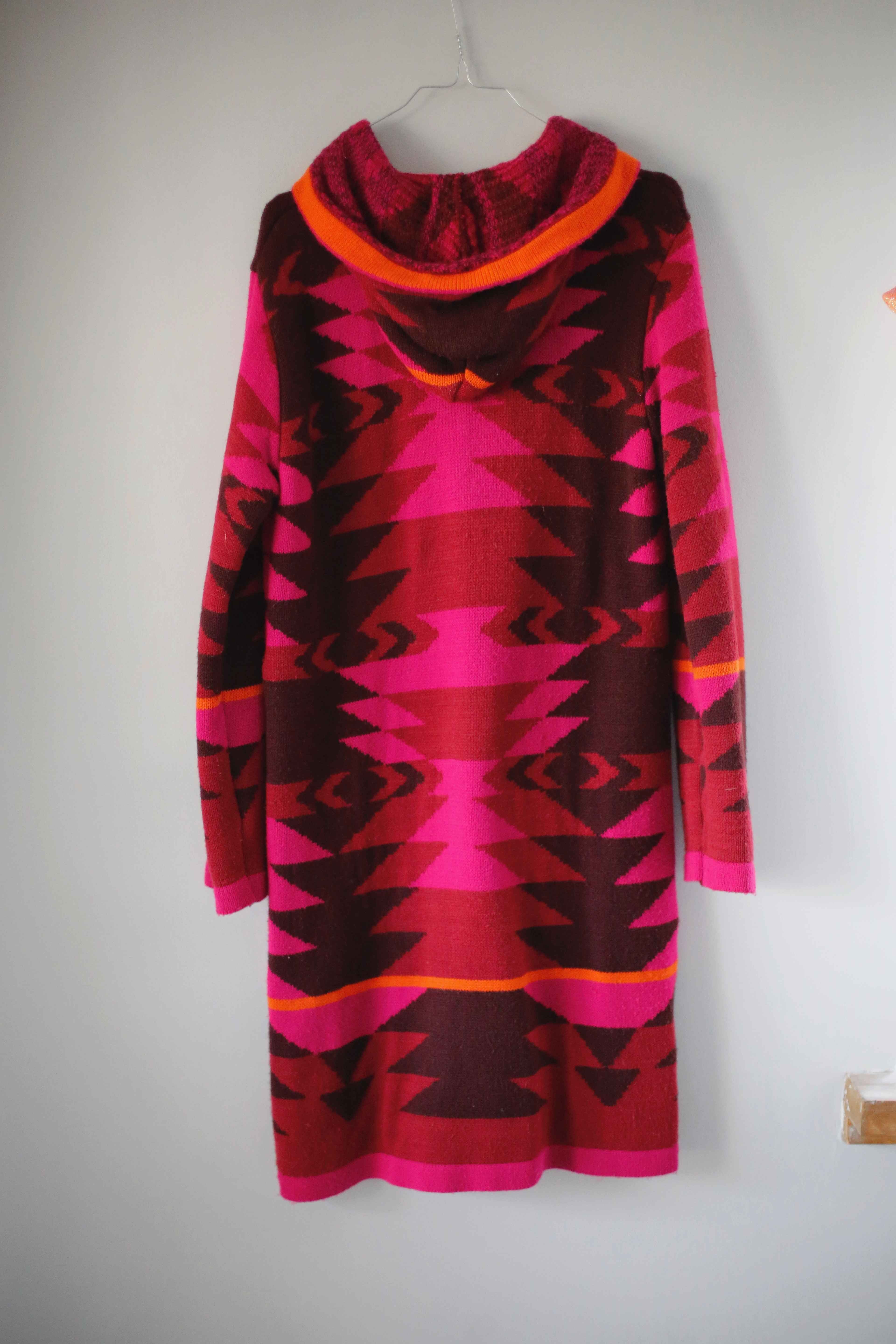 Morgan Tricot Strickjacke Jacke Pink Orange lang Cardigan 38 M gestrickt