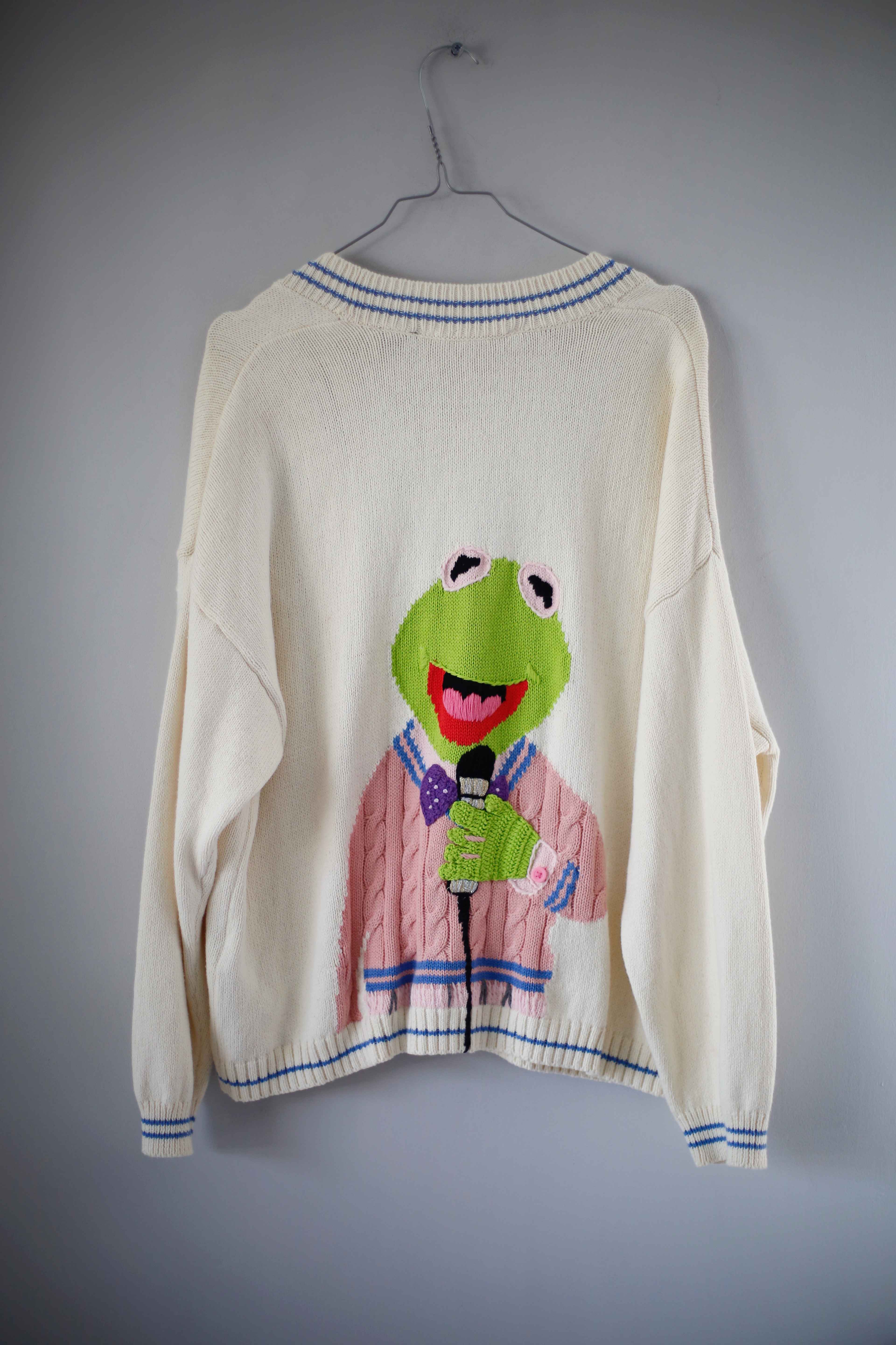 Zara Kermint Strickjacke Cardigan Creme Beige Disney 38 M gestrickt