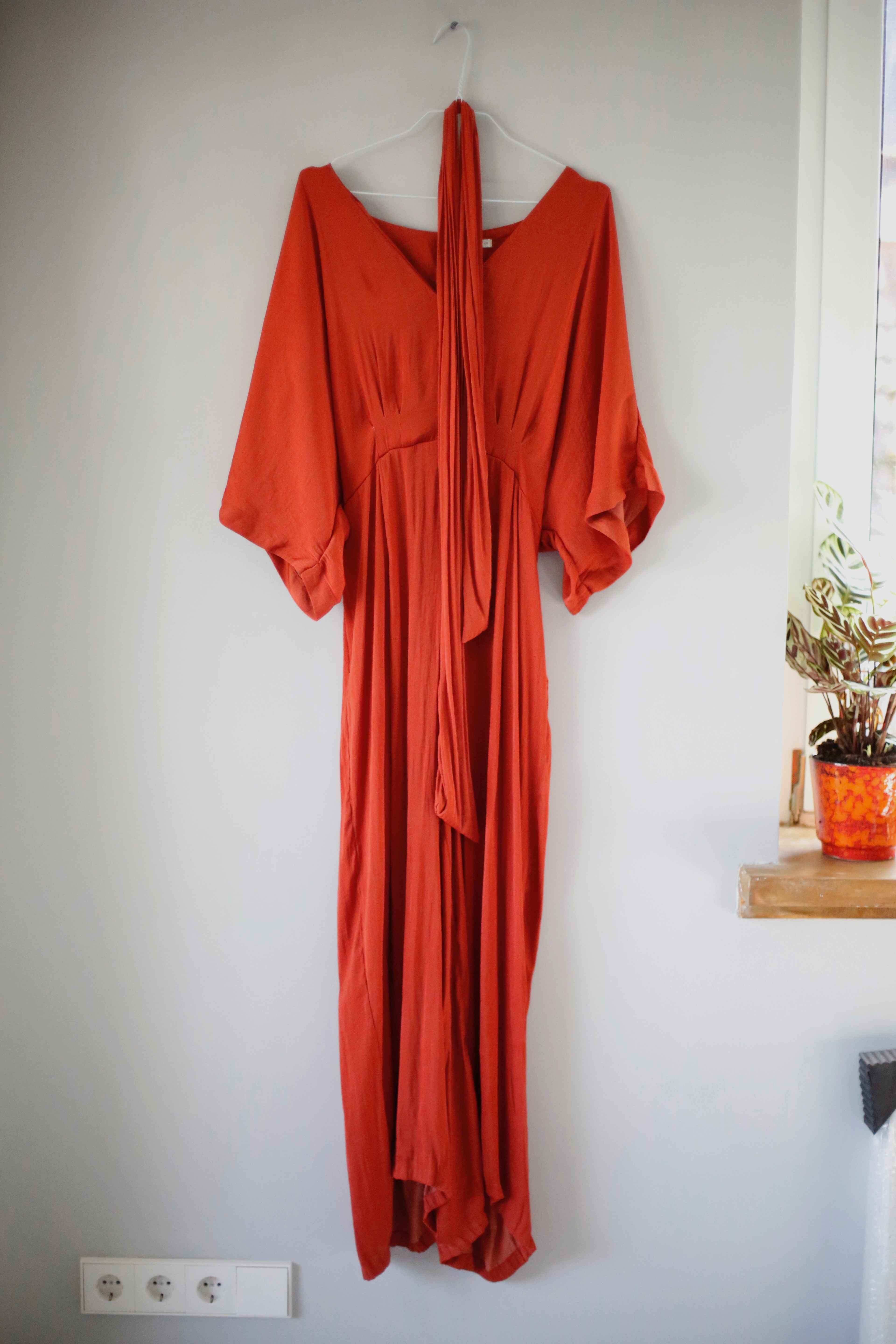 Oysho Overall Einteiler Ganzkörperanzug Orange Rot 40 L Sommeroverall festlich