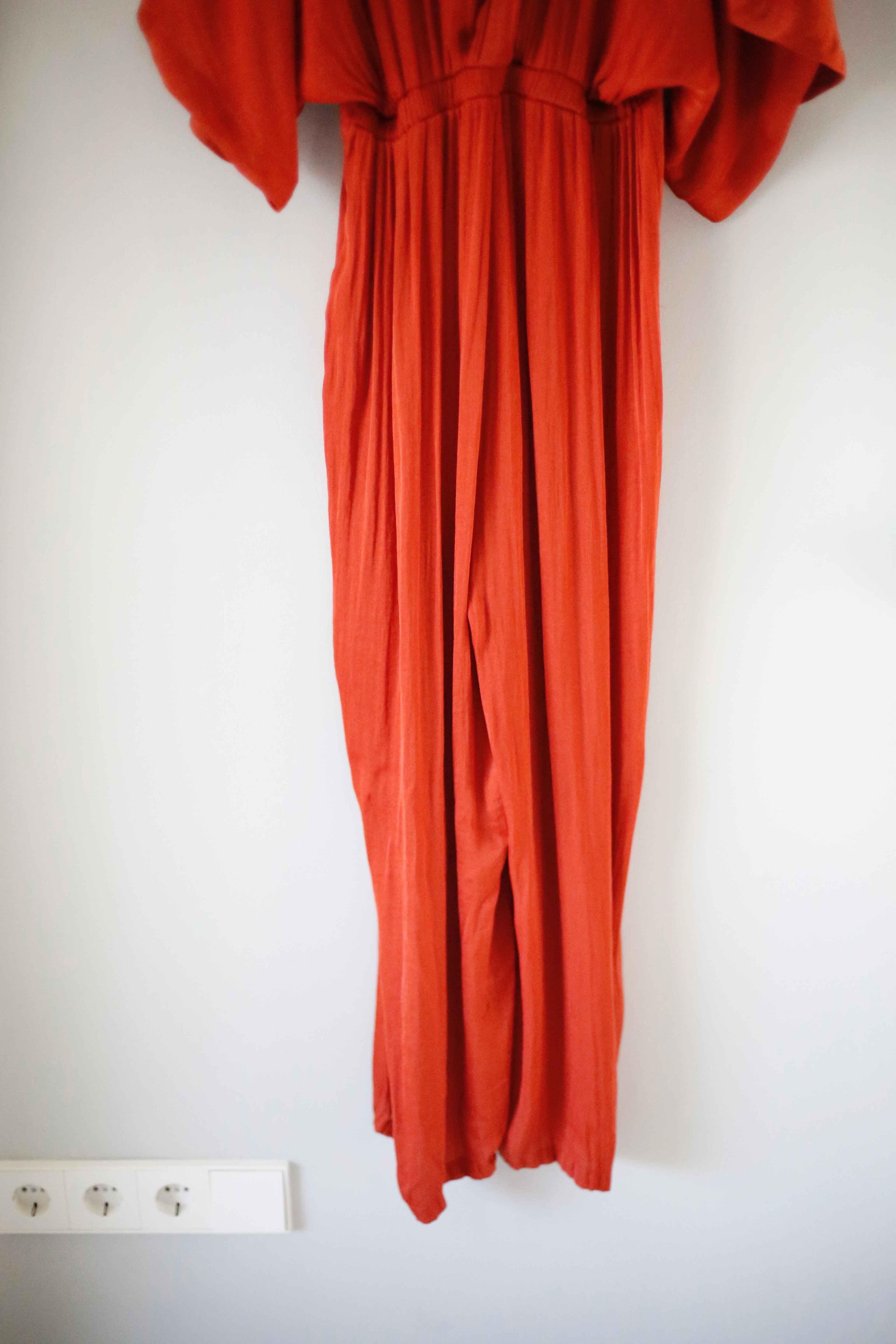 Oysho Overall Einteiler Ganzkörperanzug Orange Rot 40 L Sommeroverall festlich