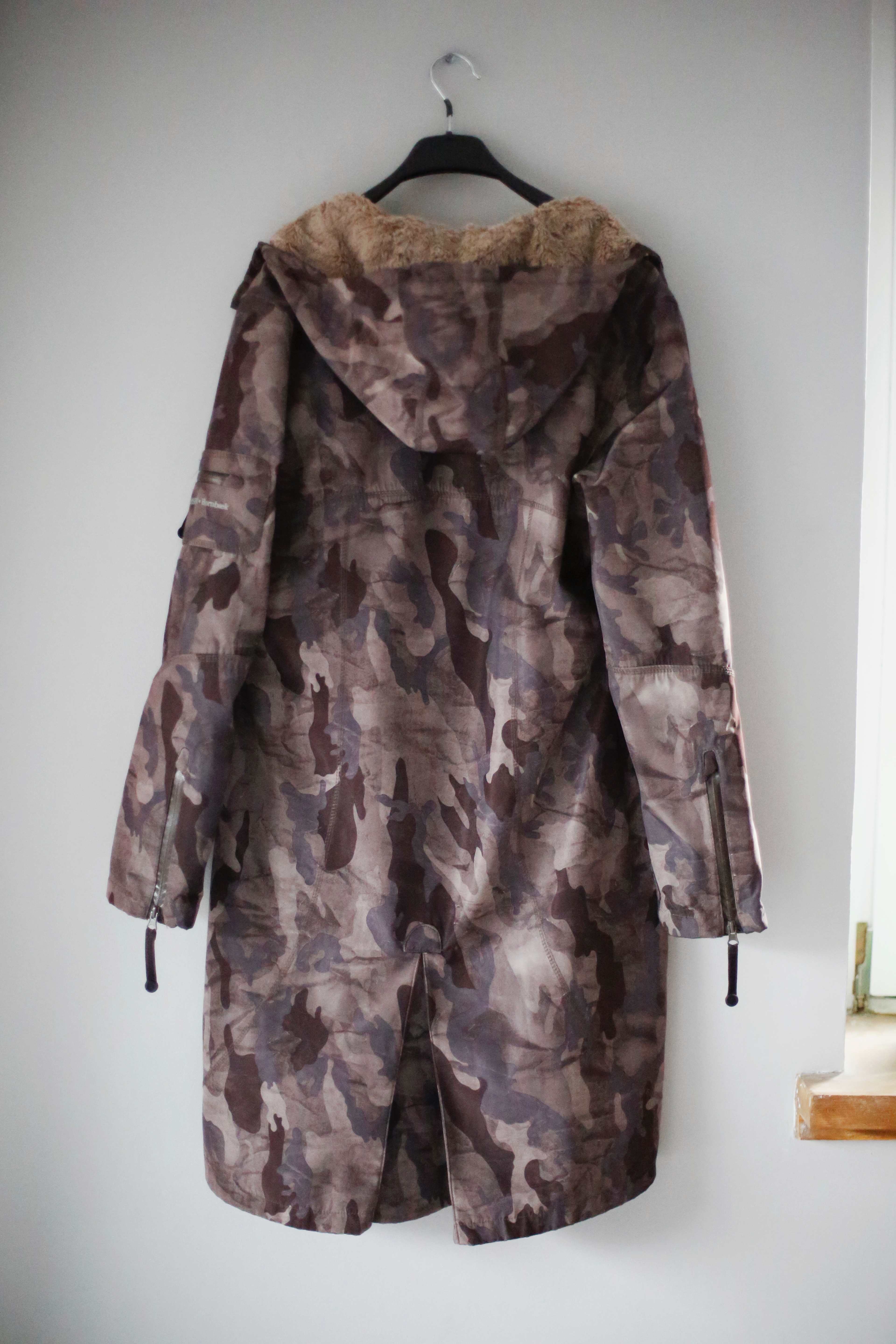 Ilse Jacobsen Hornbaek Regenmantel Camouflage braun 42 XL basic Regenjacke Mantel Trenchcoat