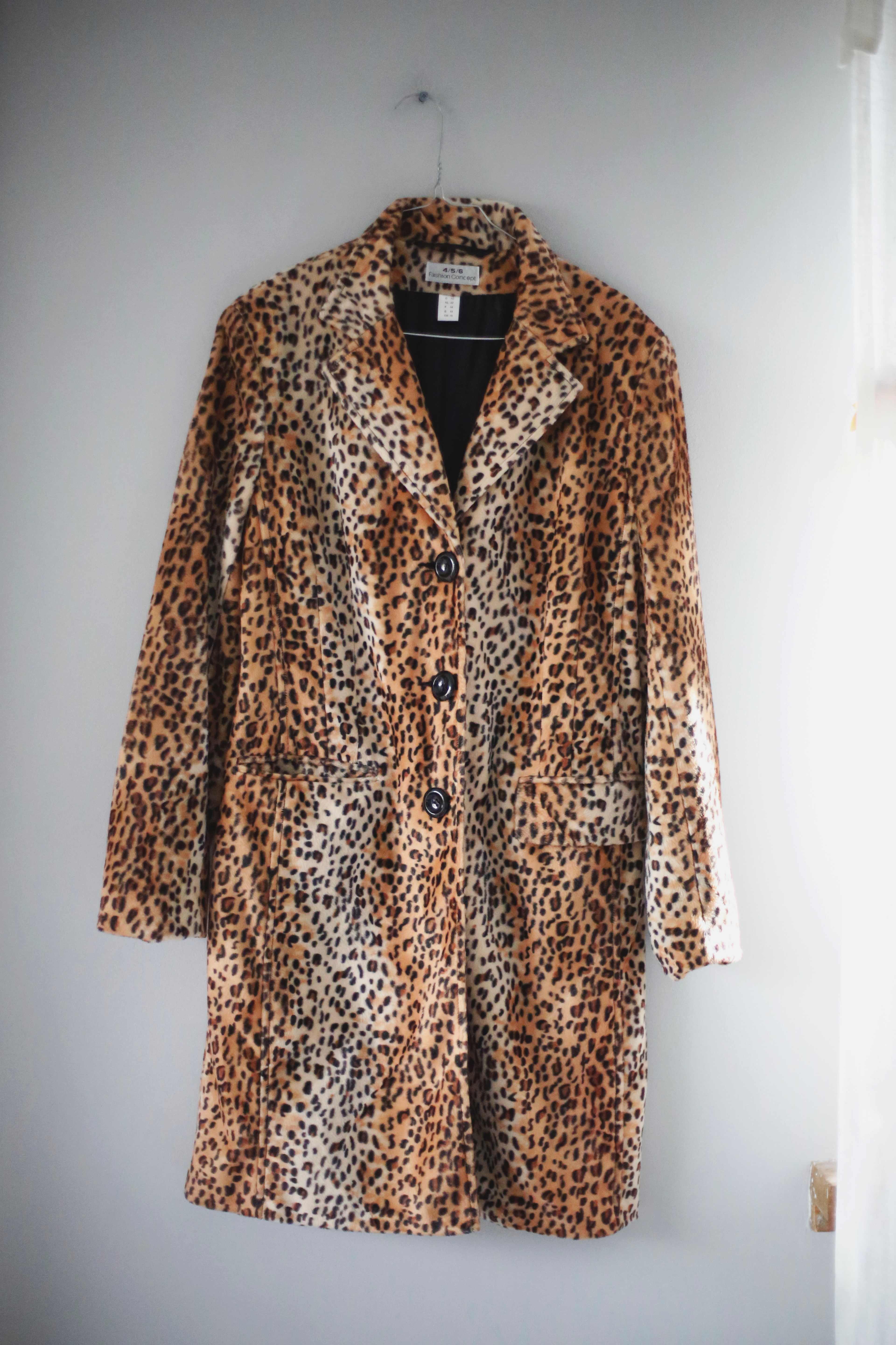 4/5/6 Fashion Concept Mantel Jacke Leo Leopardenmuster 42 true Vintage