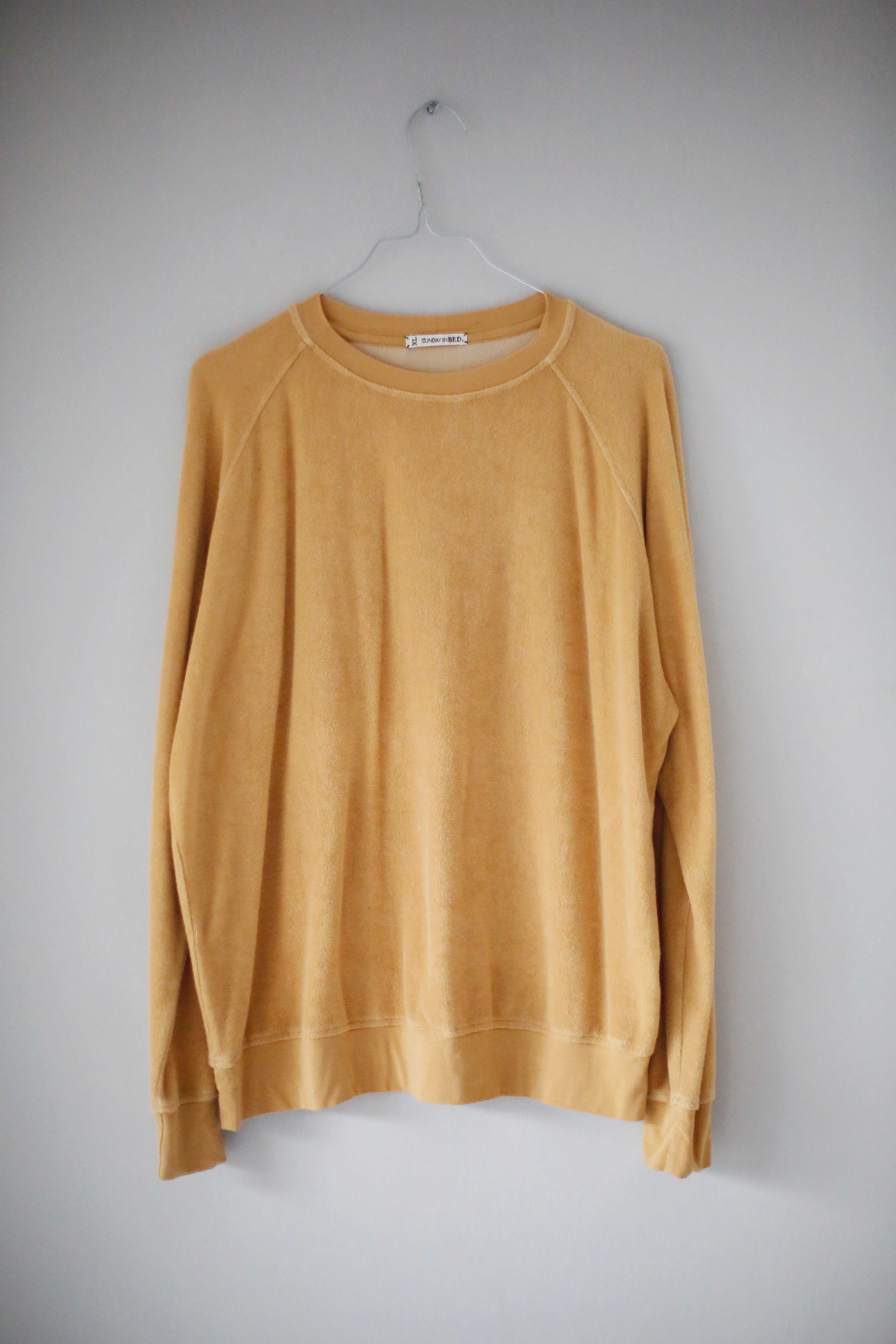 Sunday in bed Pullover Hoodie Sweater basic gelb Oberteil 38 M 36 S