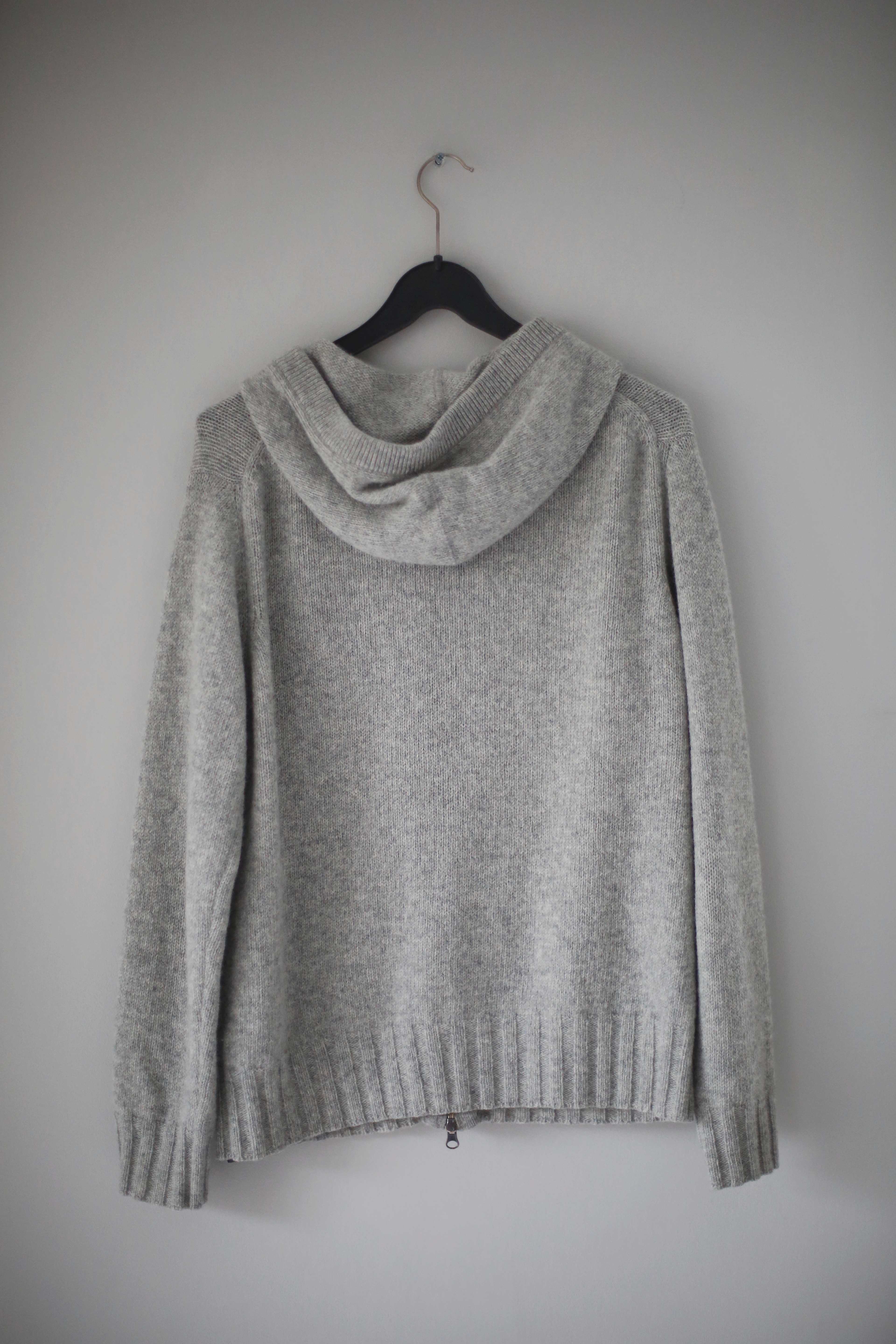 Marc O'Polo Strickjacke Grau S Schurwolle Kapuzenjacke Hoodie Cardigan