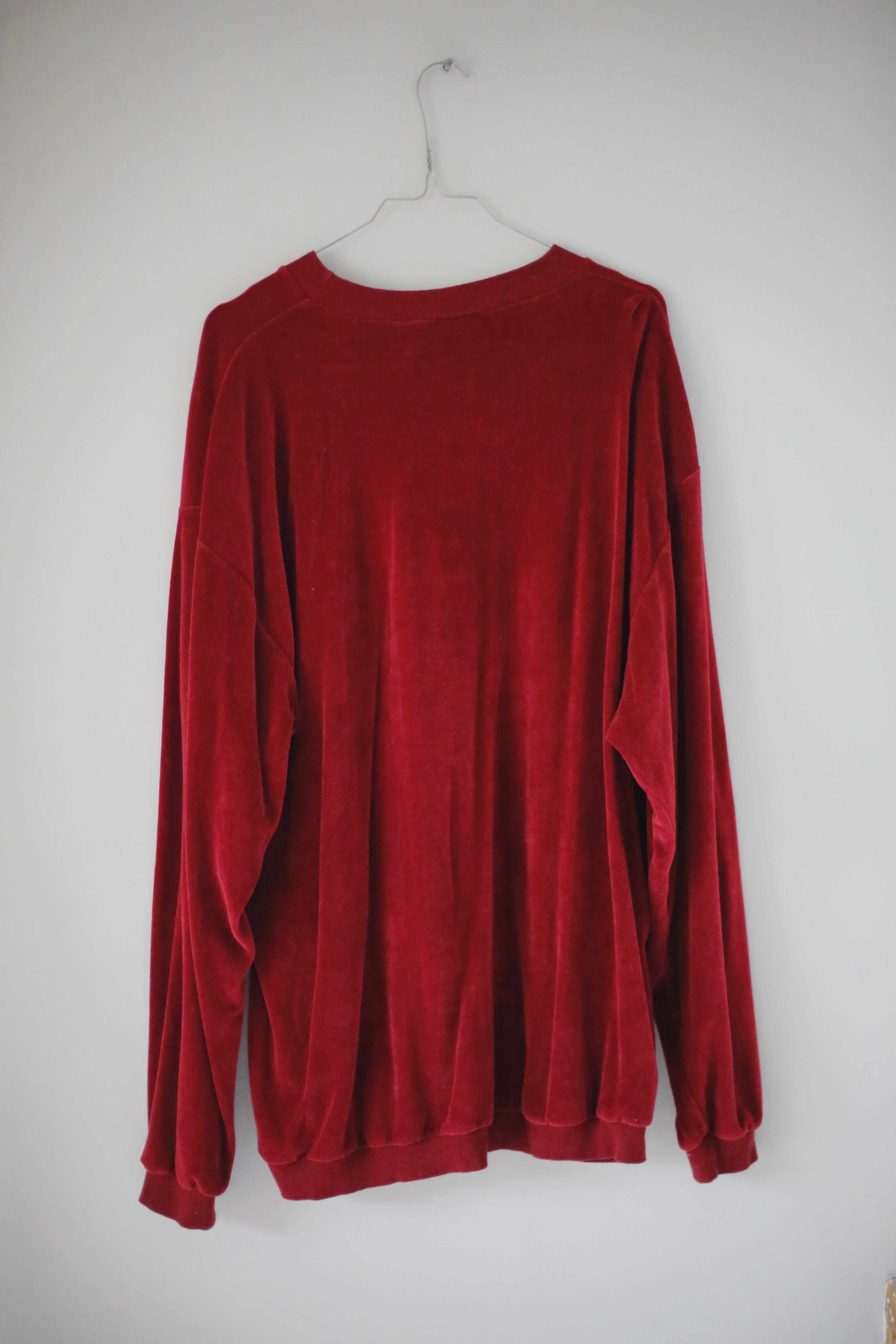 True Vintage Catamaraa Pullover Sweater Samt Velvet 40 L 38 M Rot Weinrot