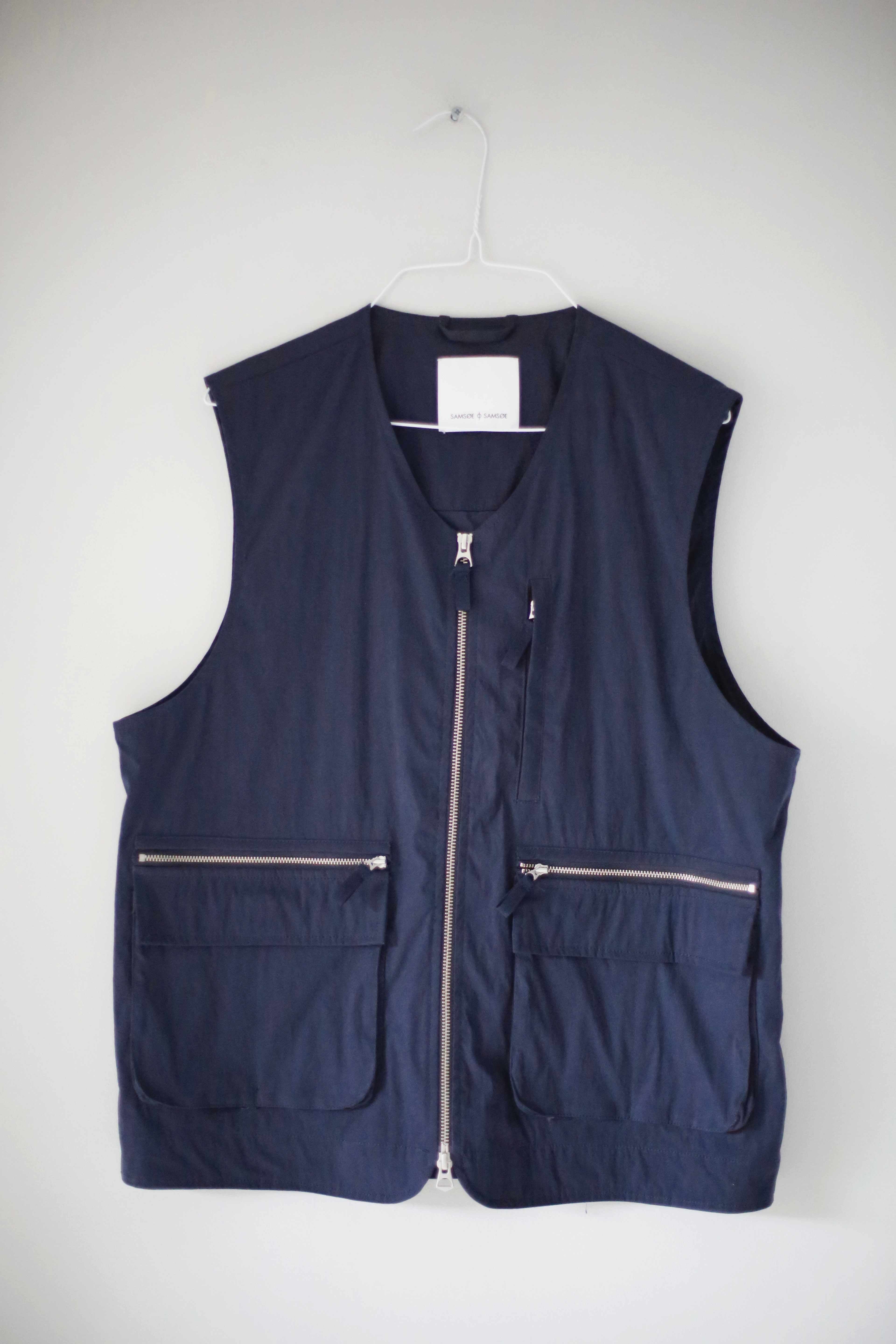 Samsoe & Samsoe Weste Blau Herrenweste Fischerweste L Dunkelblau