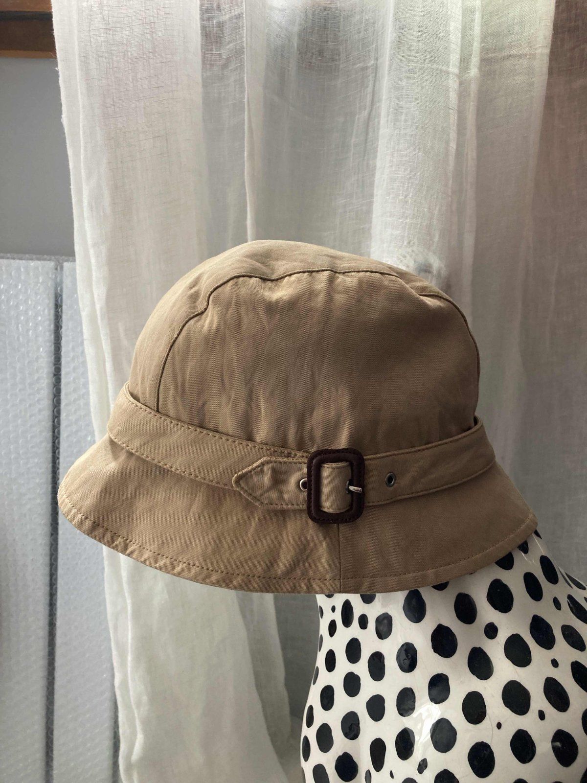 Burberry Hut Beige Regenhut L Fischerhut Kappe mit Lederschnalle