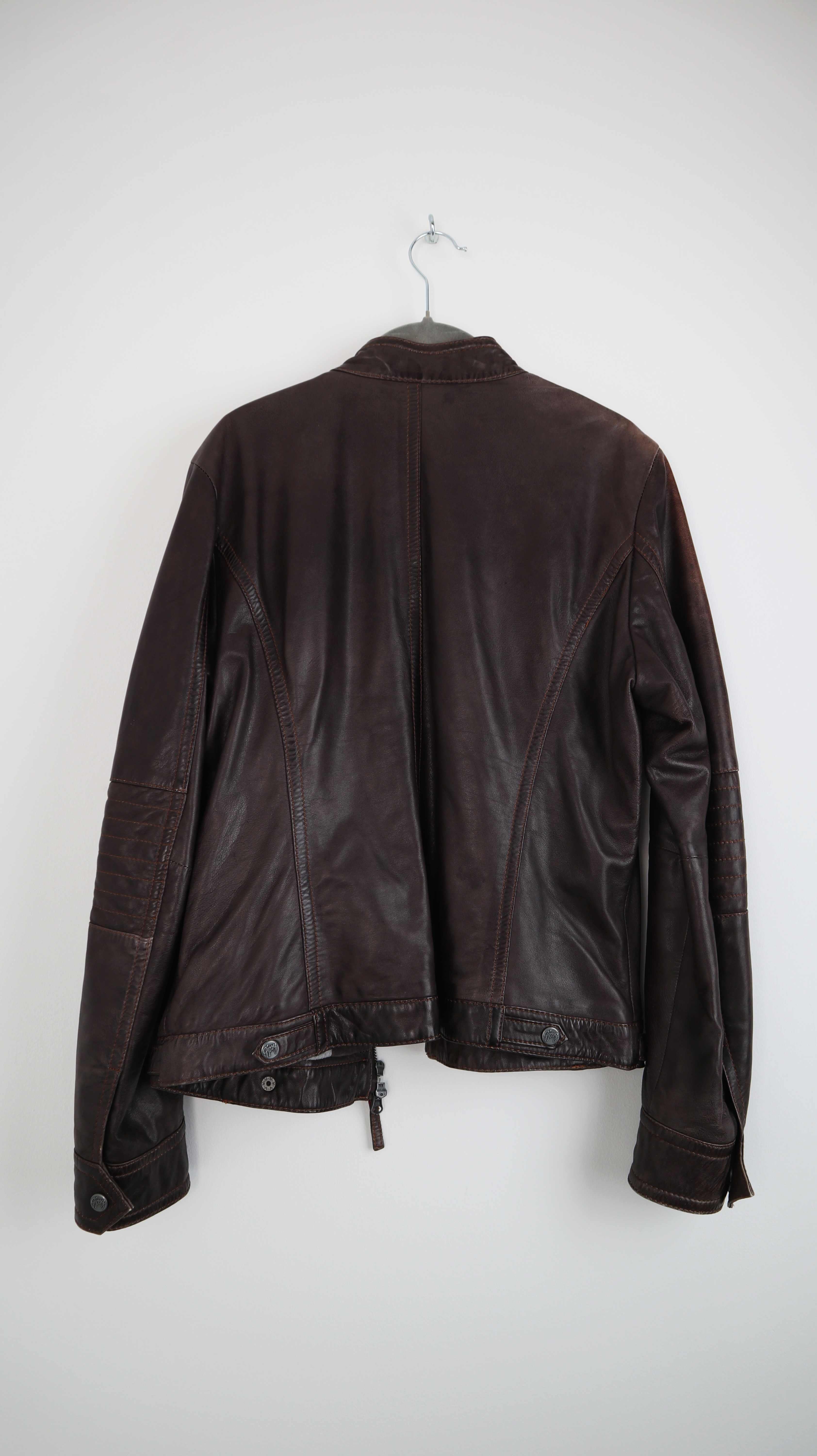 Gipsy Lederjacke braun XL 38 M dunkelbraun Jacke Bikerjacke