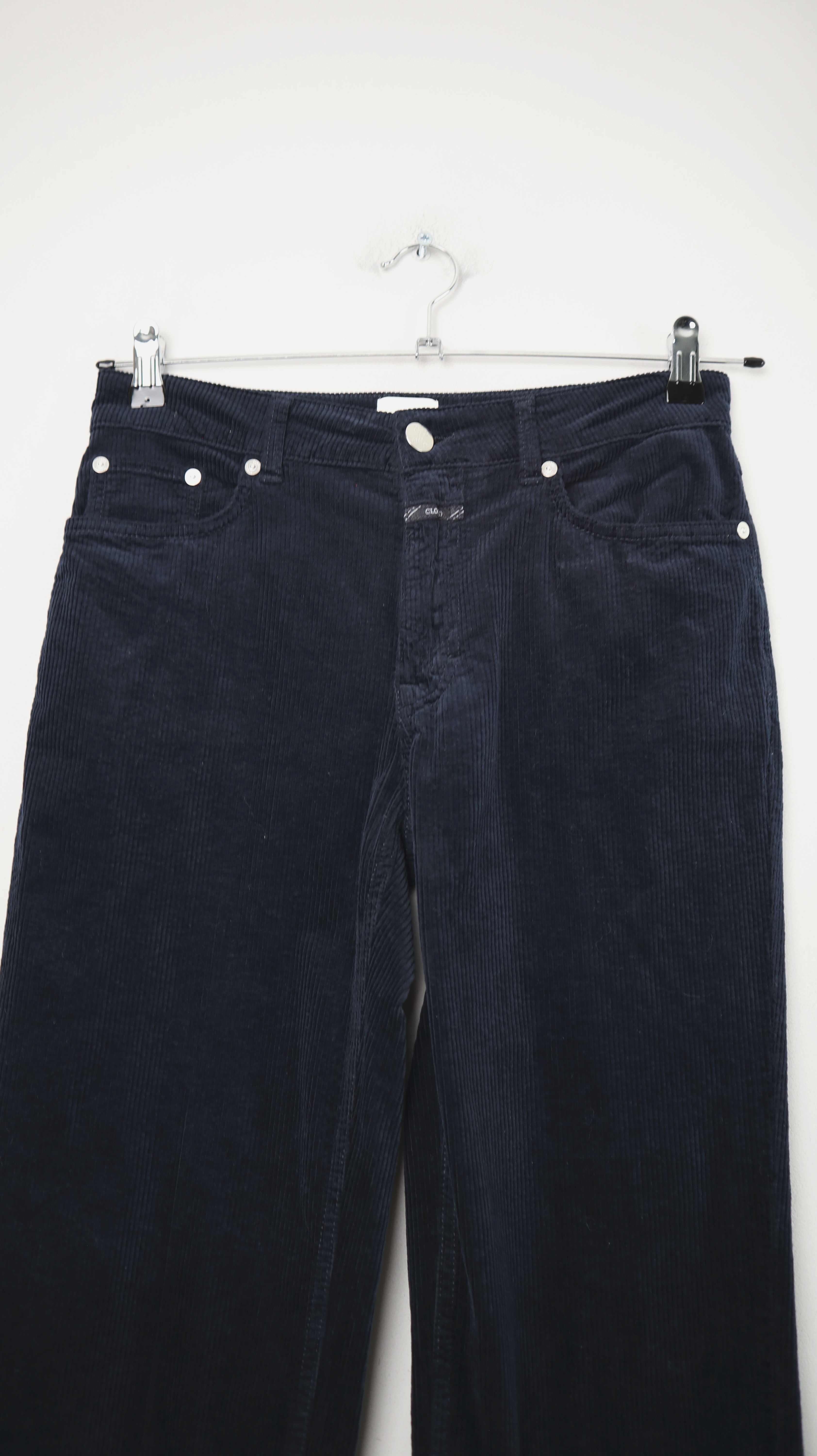 Closed Hose Cordhose Blau dunkelblau straight leg 36 S