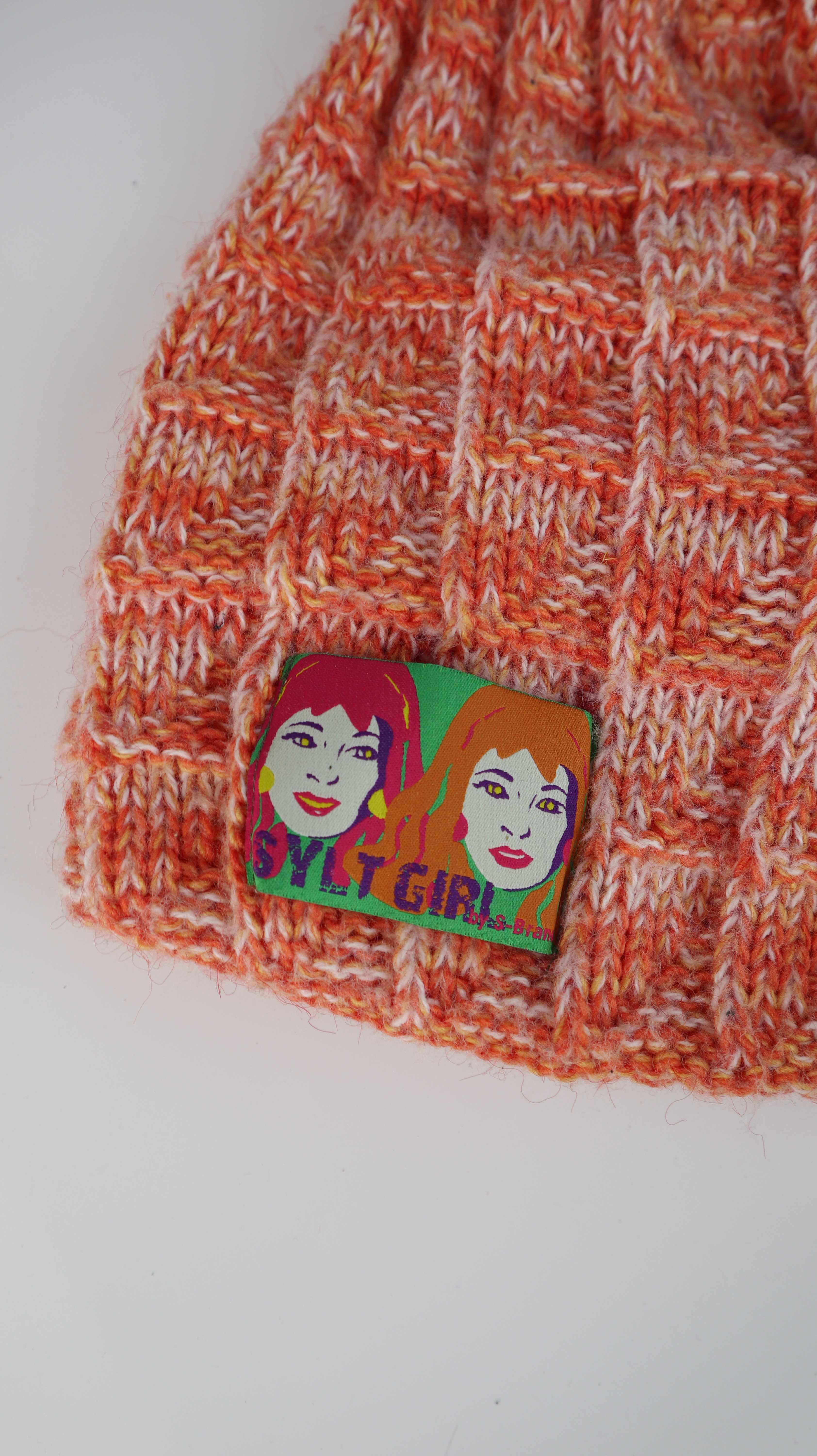Sylt Brands Beanie Mütze Wollmütze Strickmütze Orange