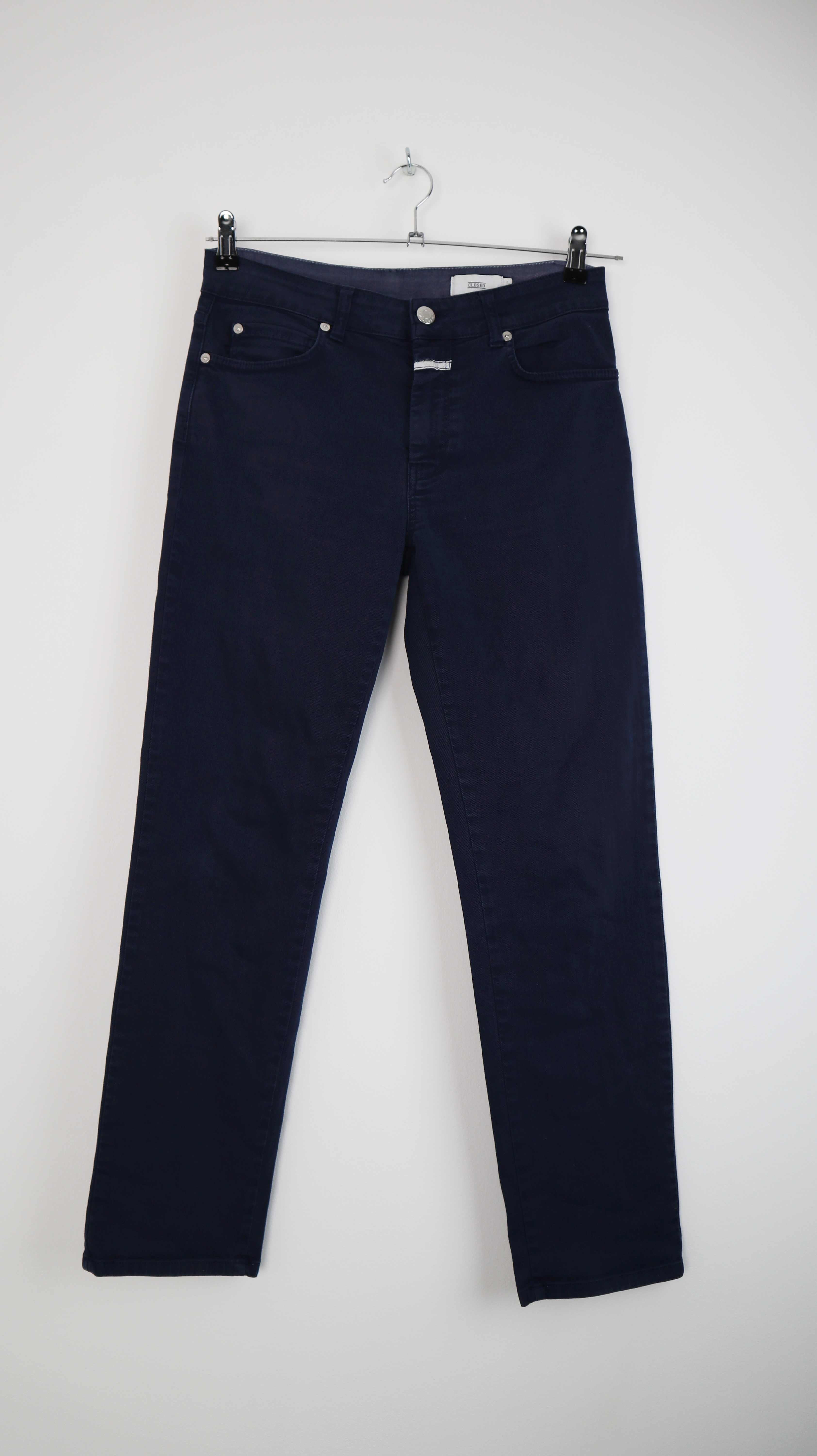 Closed Hose Blau dunkelblau 27 38 M mid waist Stoffhose