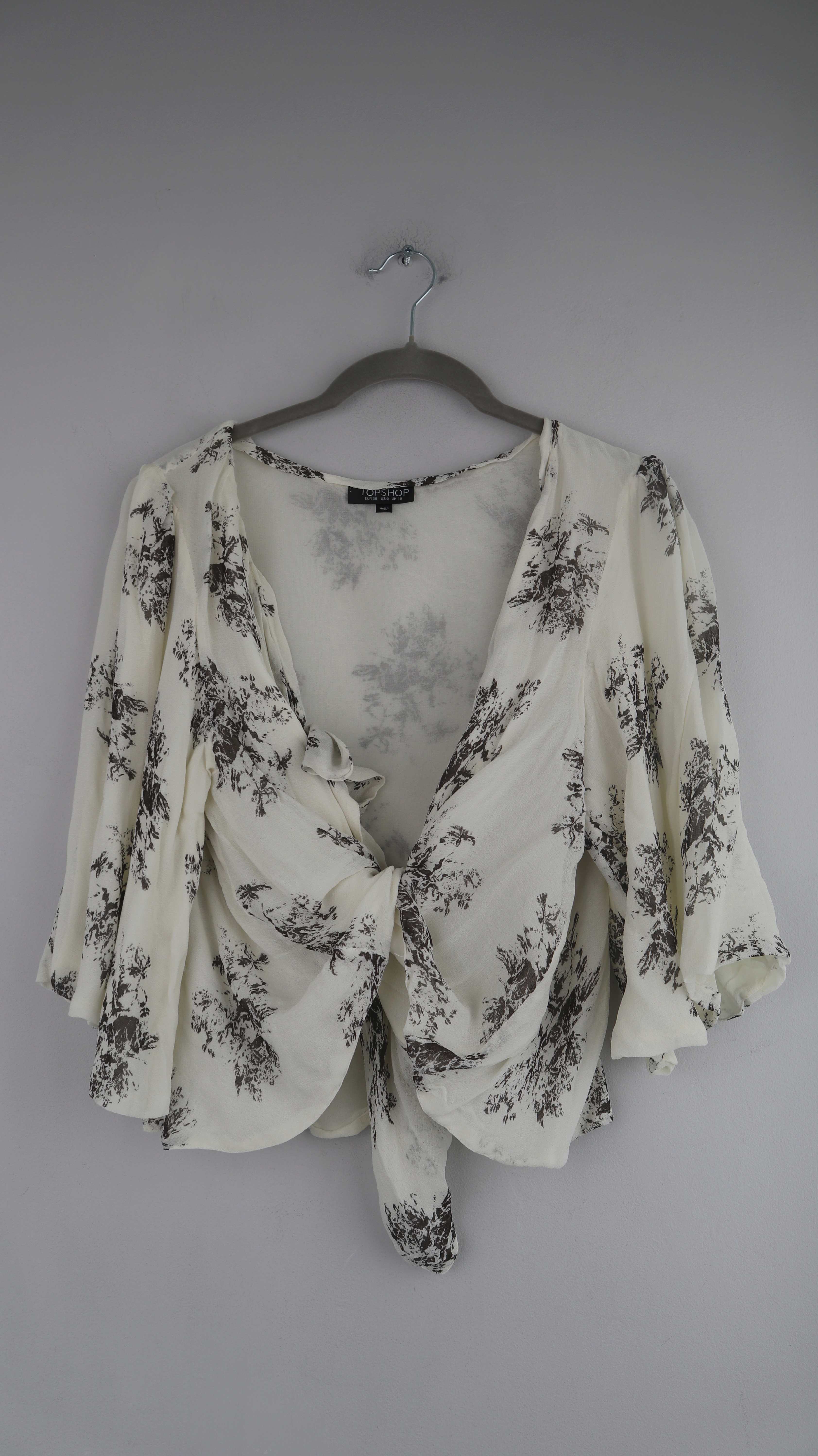 Topshop Shirt Creme Beige Cardigan 38 M Oberteil