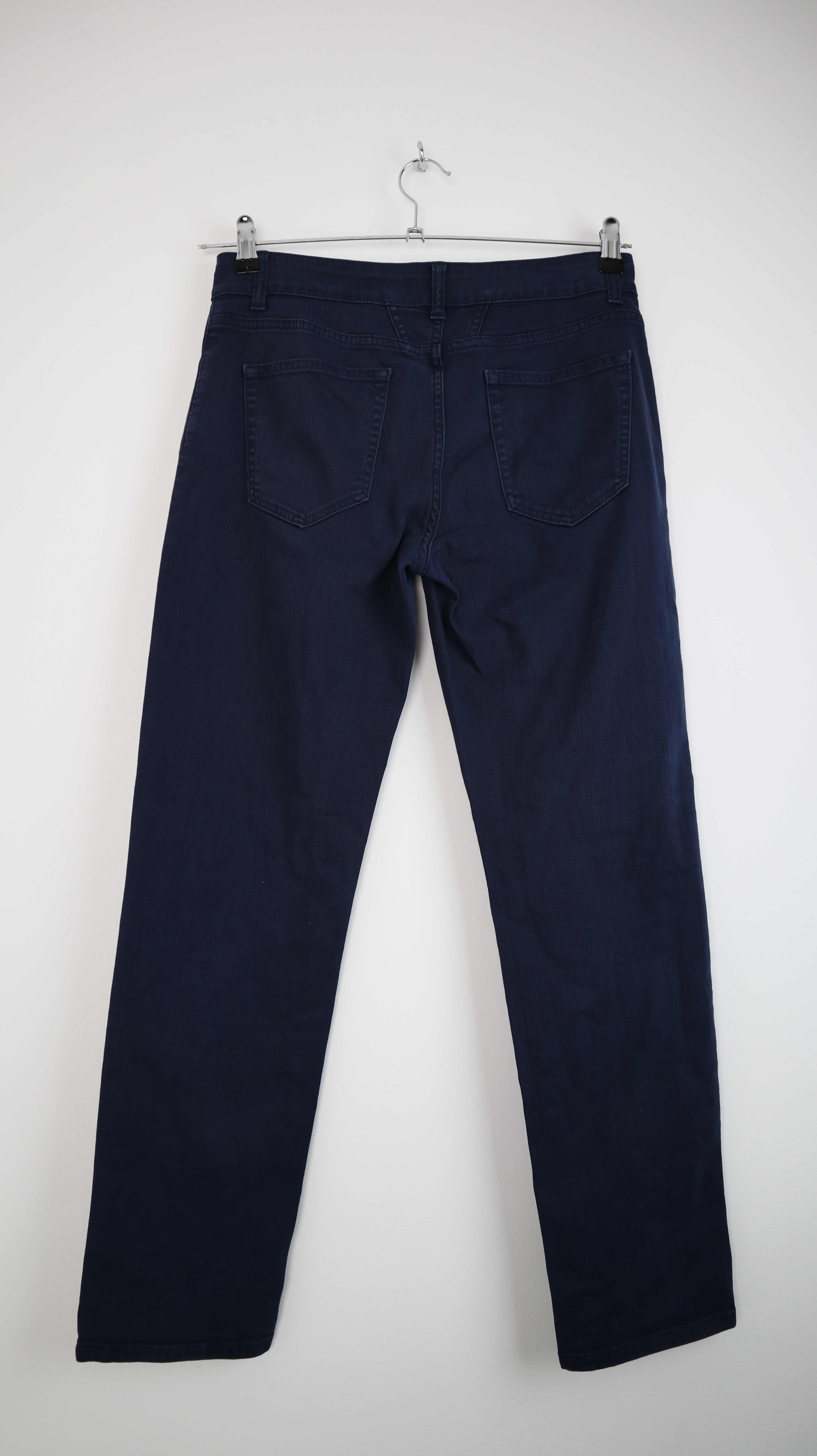 Closed Hose Blau dunkelblau 27 38 M mid waist Stoffhose