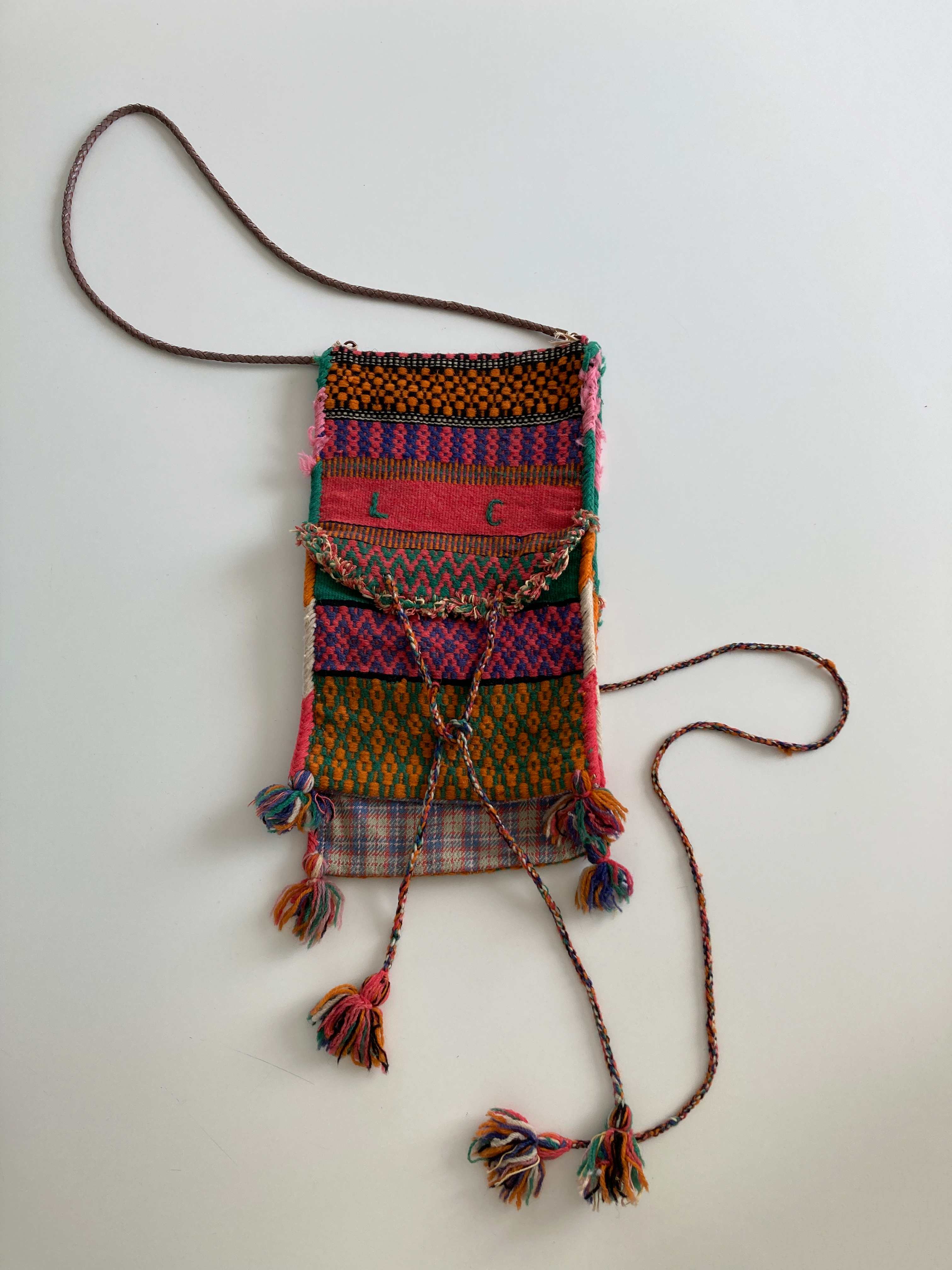 Tasche Vintage selbstgemacht Umhängetasche Hippie Folklore Brusttasche