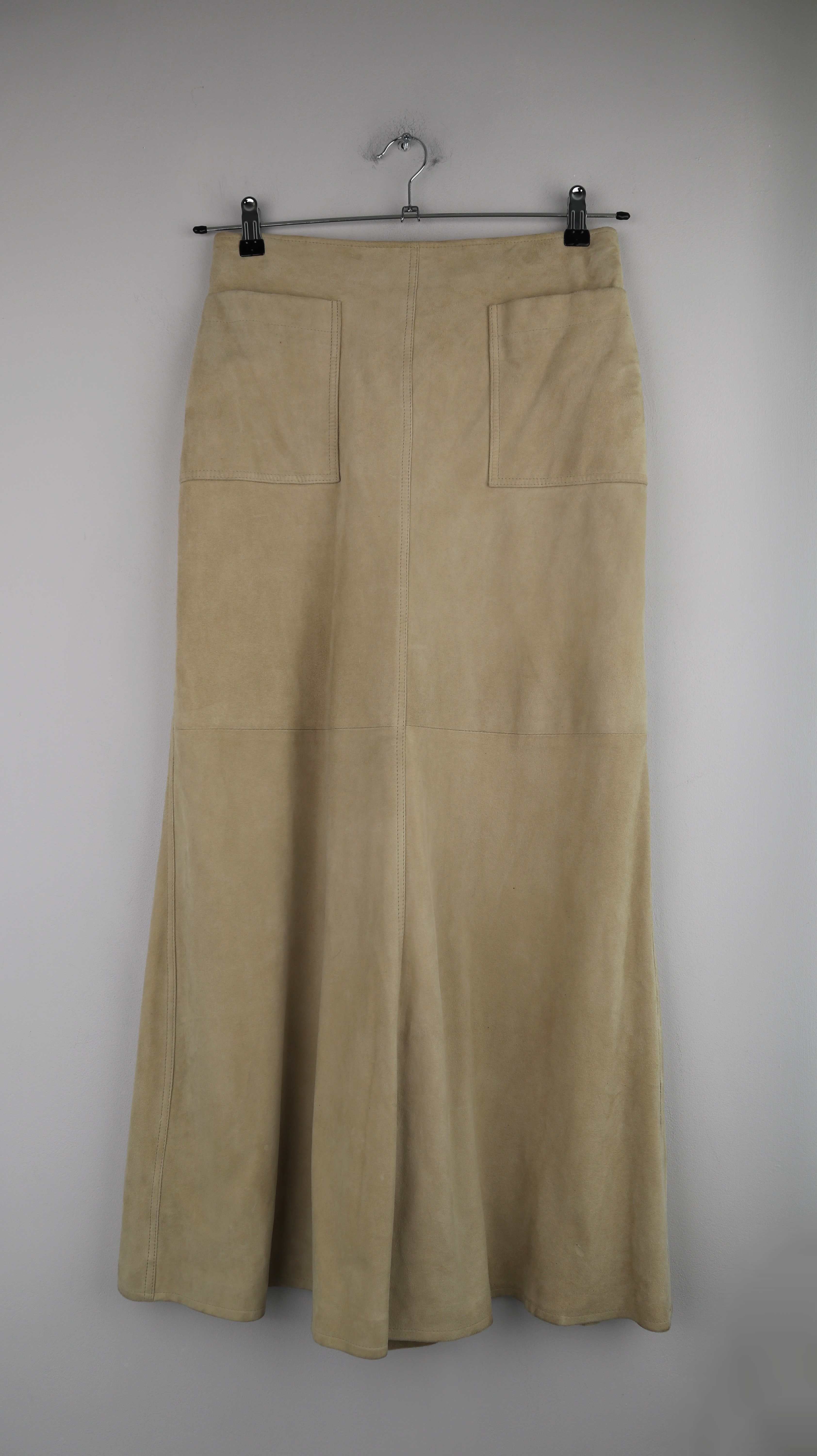 Closed Rock Wildlederrock Beige braun 38 M Maxirock Maxi Design