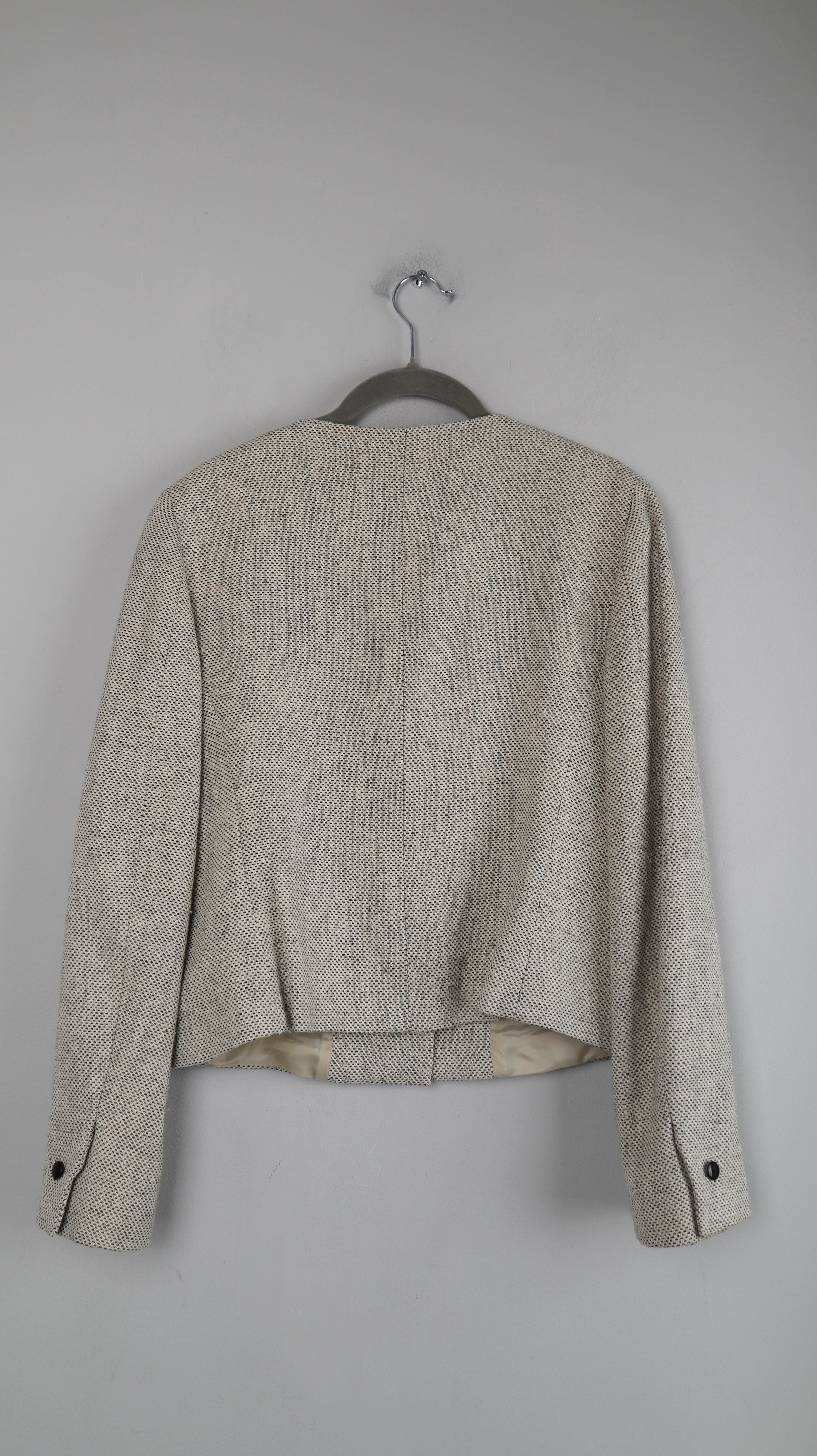 Max Mara Blazer true Vintage Creme Beige 38 M Weiß Schwarz