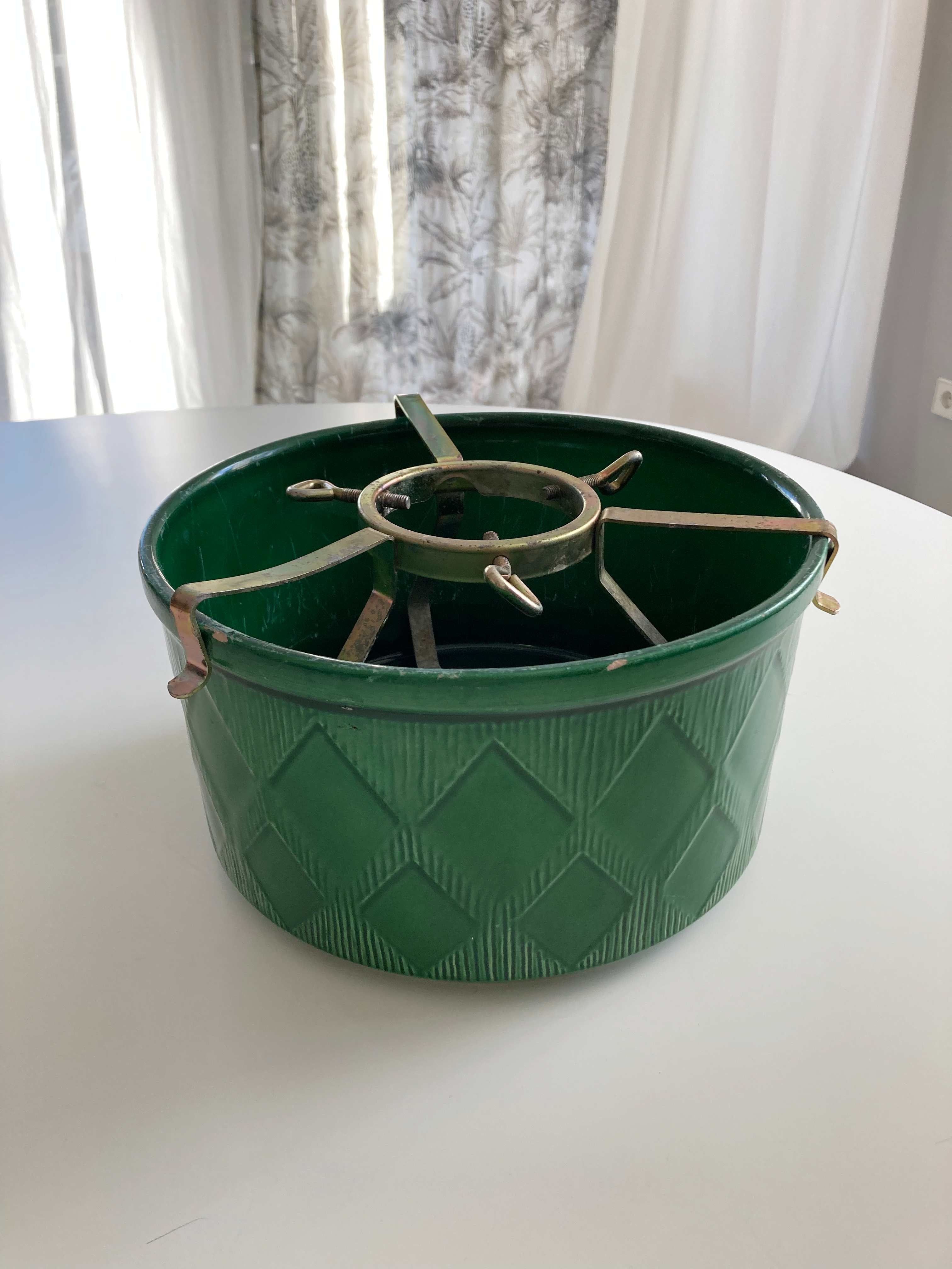 Tannenbaumständer Weihnachtsbaumständer Retro Porzellan Grün Christbaumständer