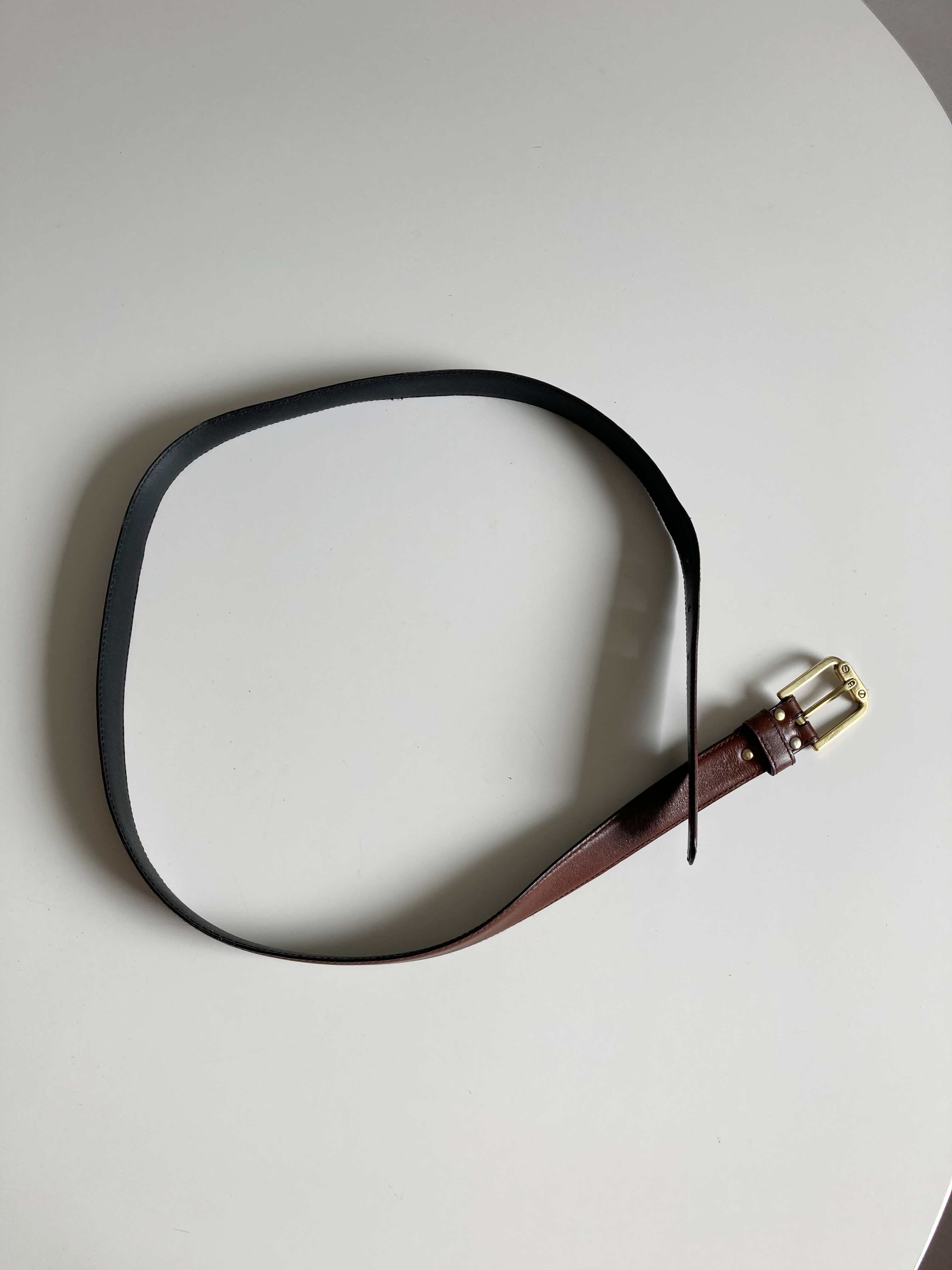 Aigner Gürtel Braun Gold dünn schmal 90