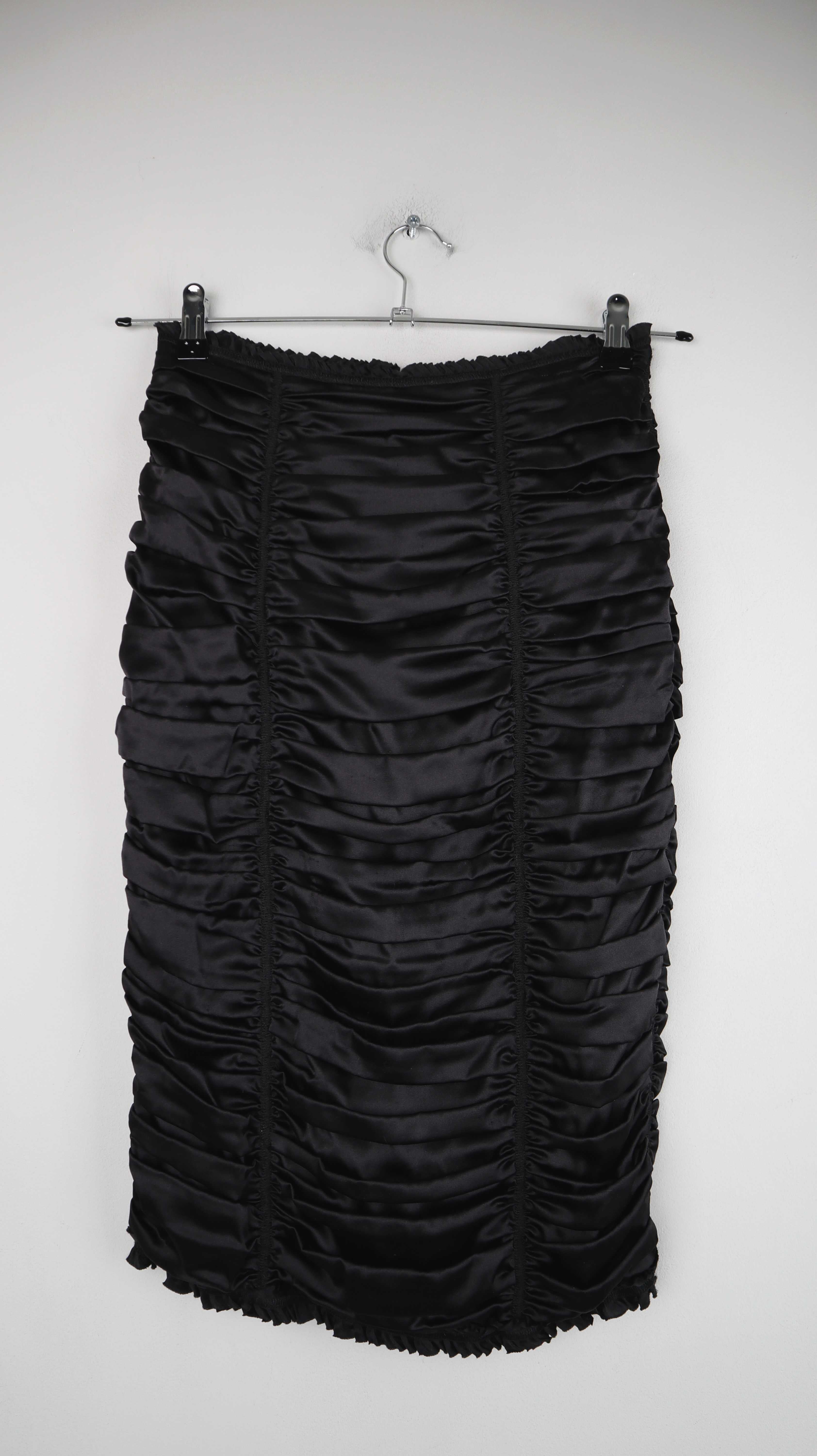 D&G Dolce und Gabbana Rock schwarz Stiftrock Seide 36 S Silk