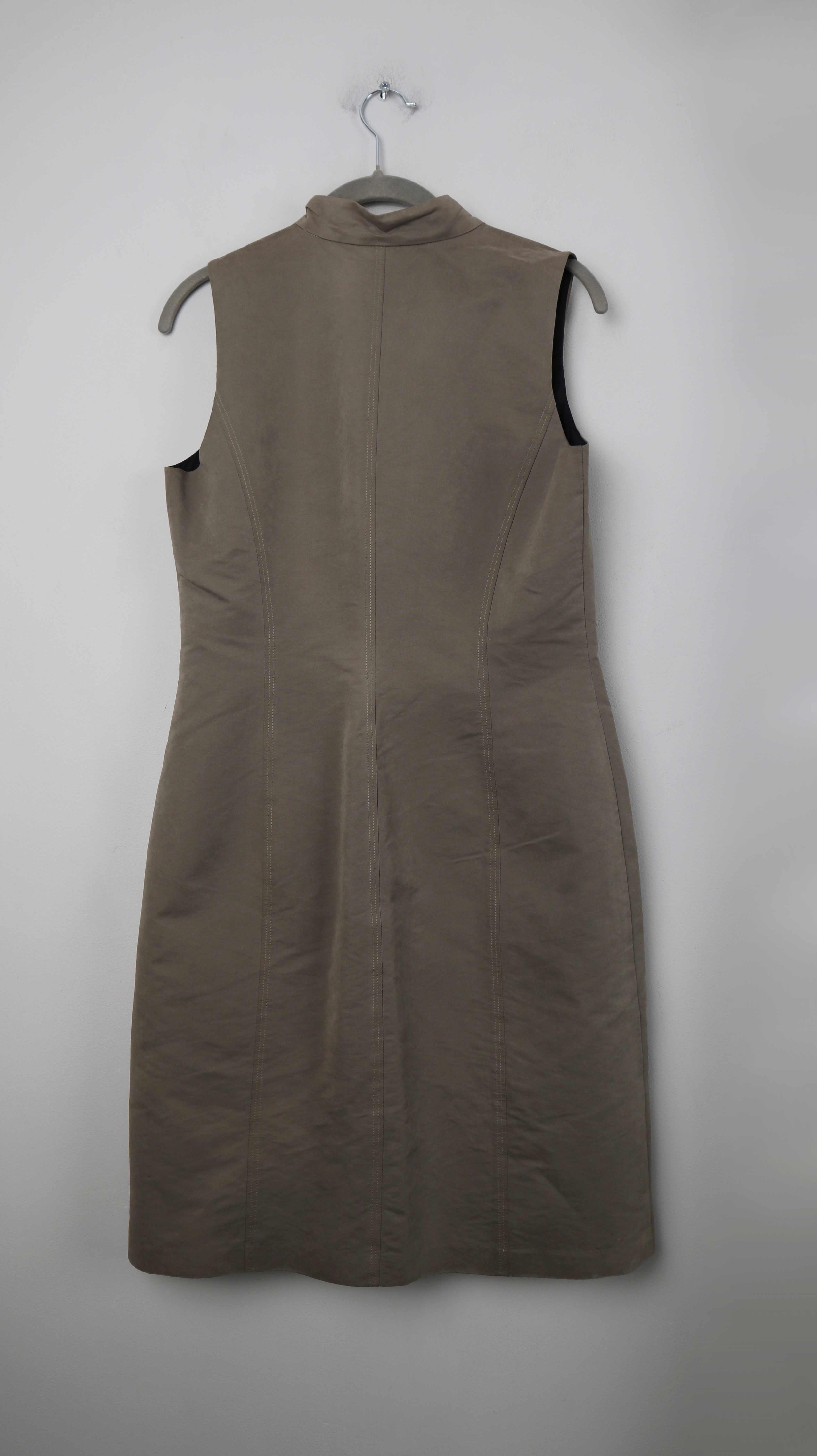 Mexx Kleid Midikleid Zipperkleid 38 M Khaki braun Etuikleid