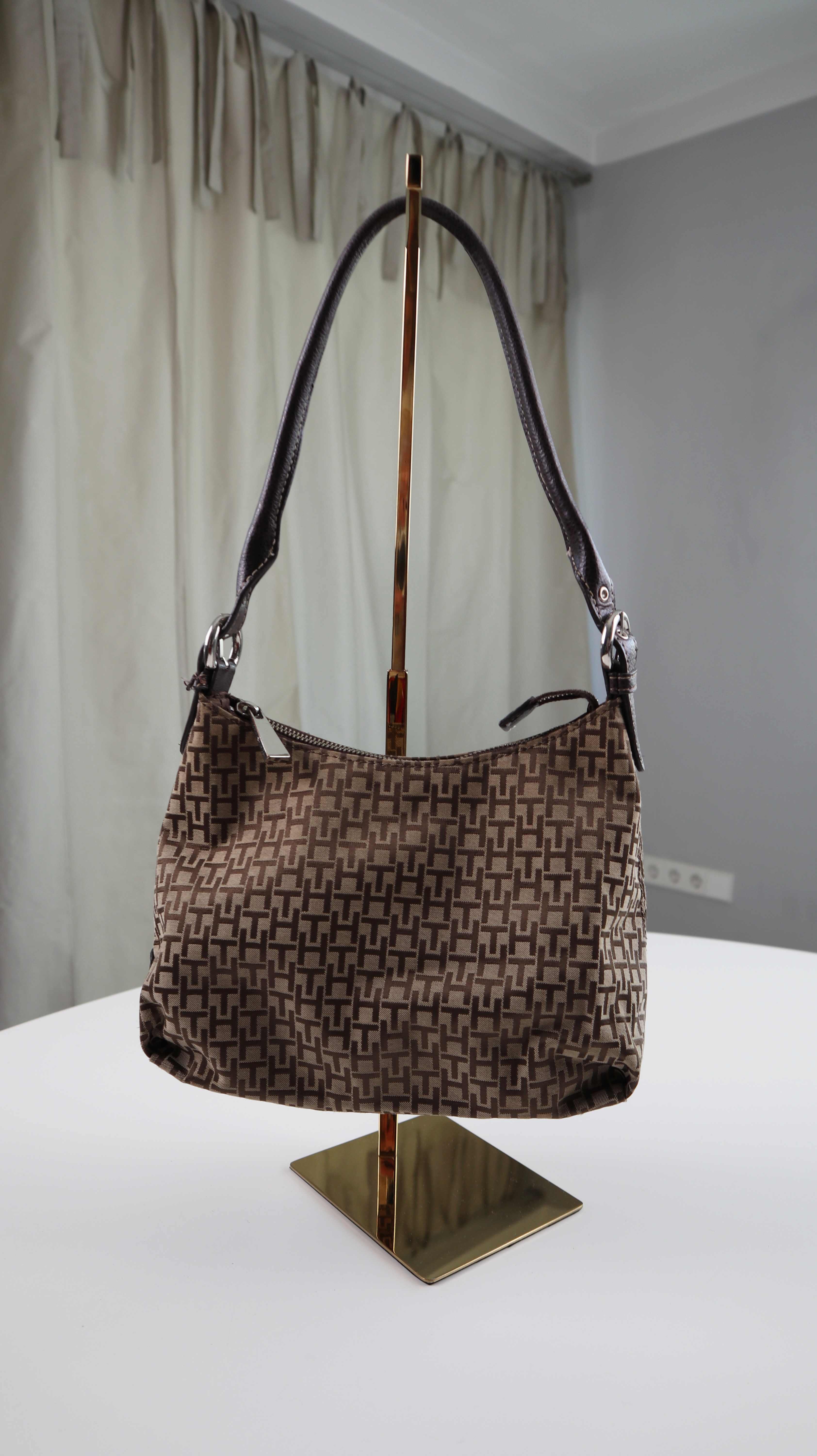 Tommy Hilfiger Tasche Schultertasche braun Handtasche Leder