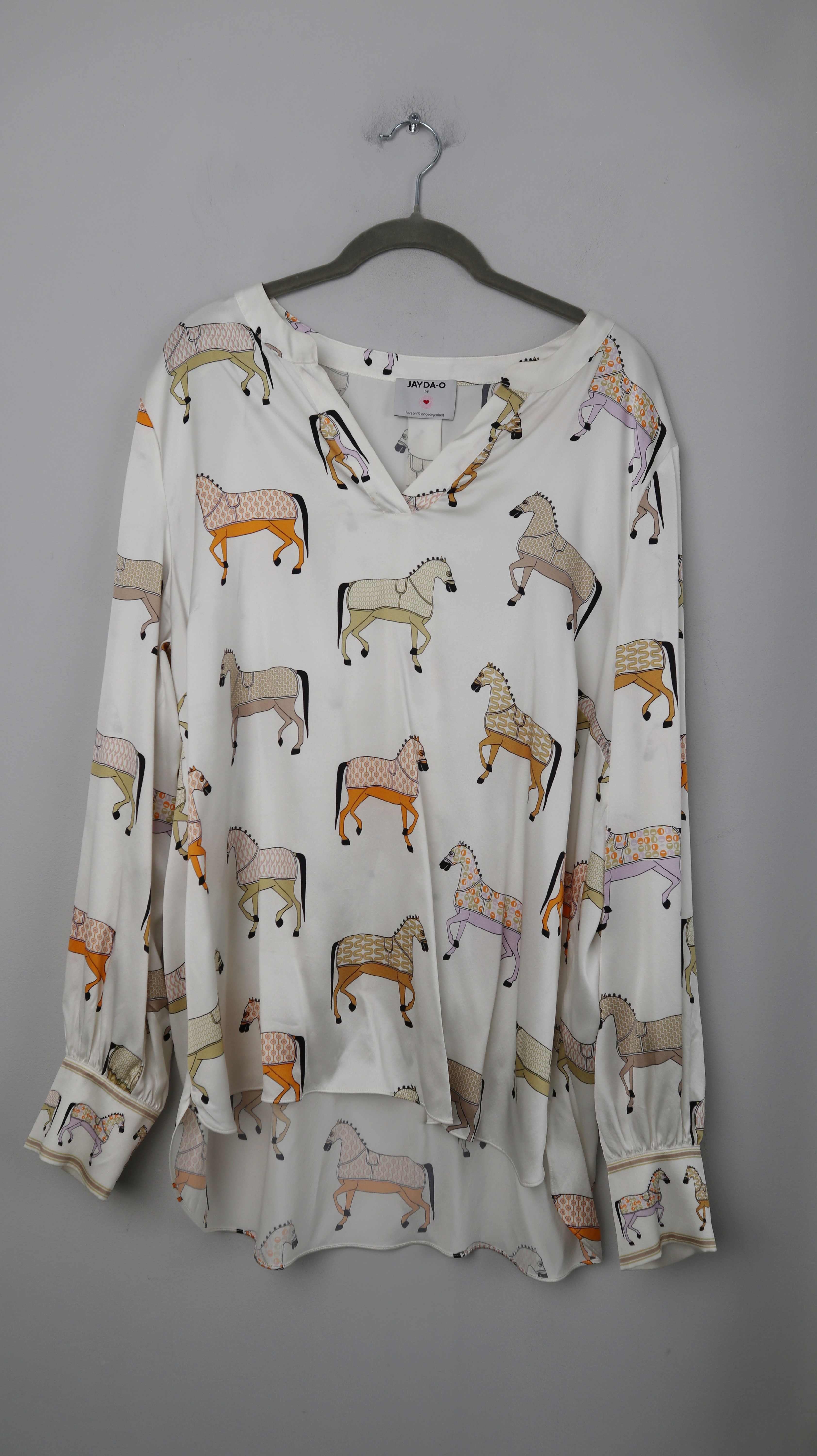 Jayda-o Herzen'sangelegenheit Bluse Hemd Seide Seidenbluse Weiß 42 XL