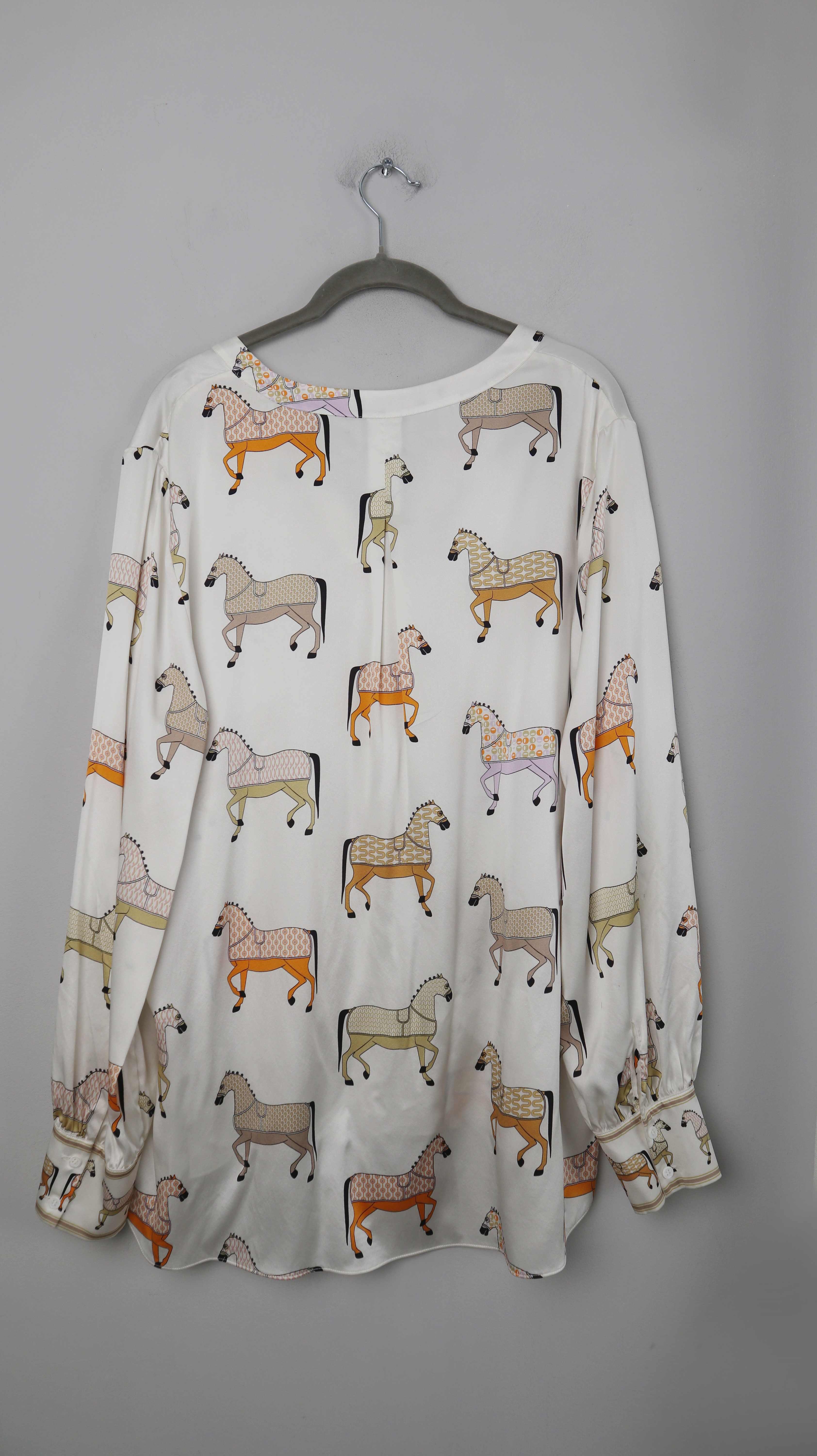 Jayda-o Herzen'sangelegenheit Bluse Hemd Seide Seidenbluse Weiß 42 XL