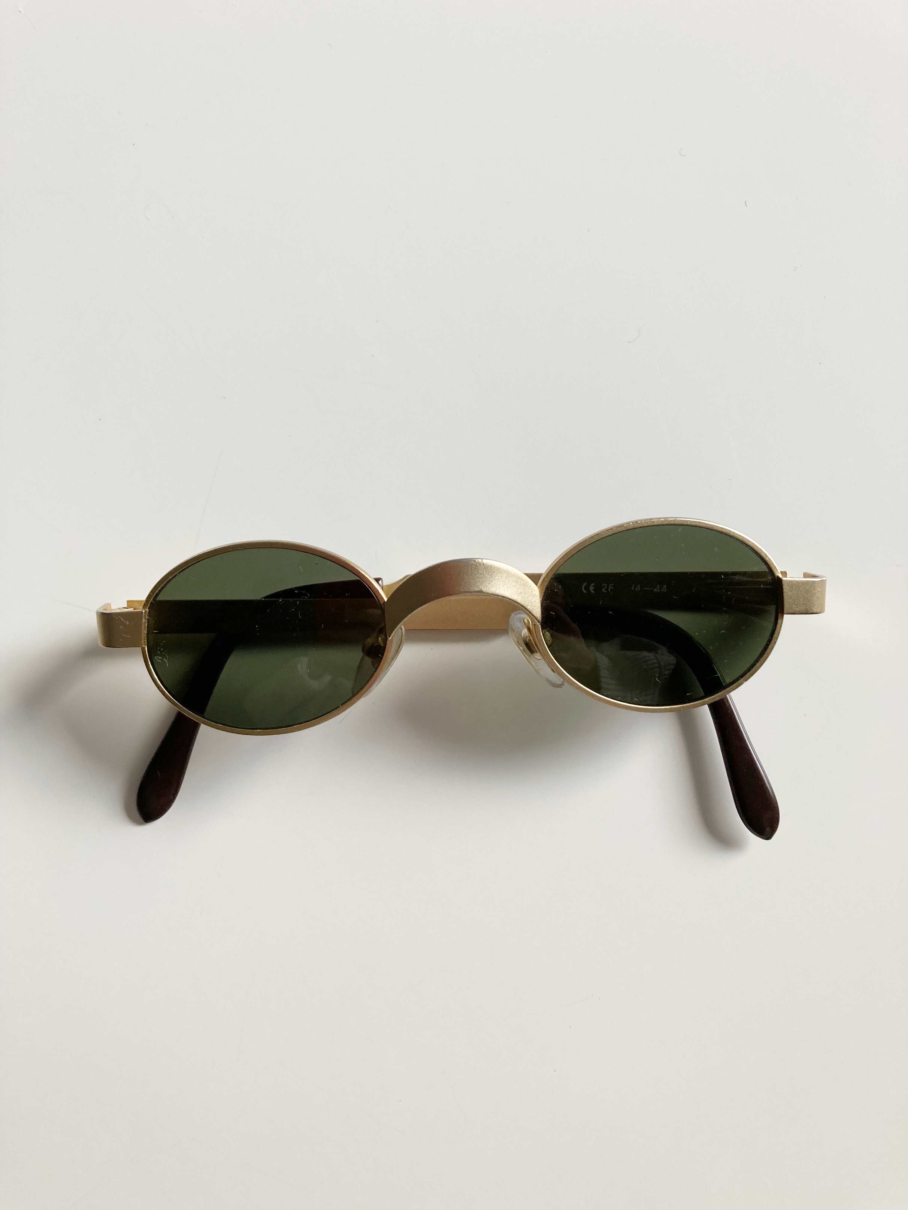 True Vintage Sonnenbrille Gold rund Retro Retrobrille Matt Brille