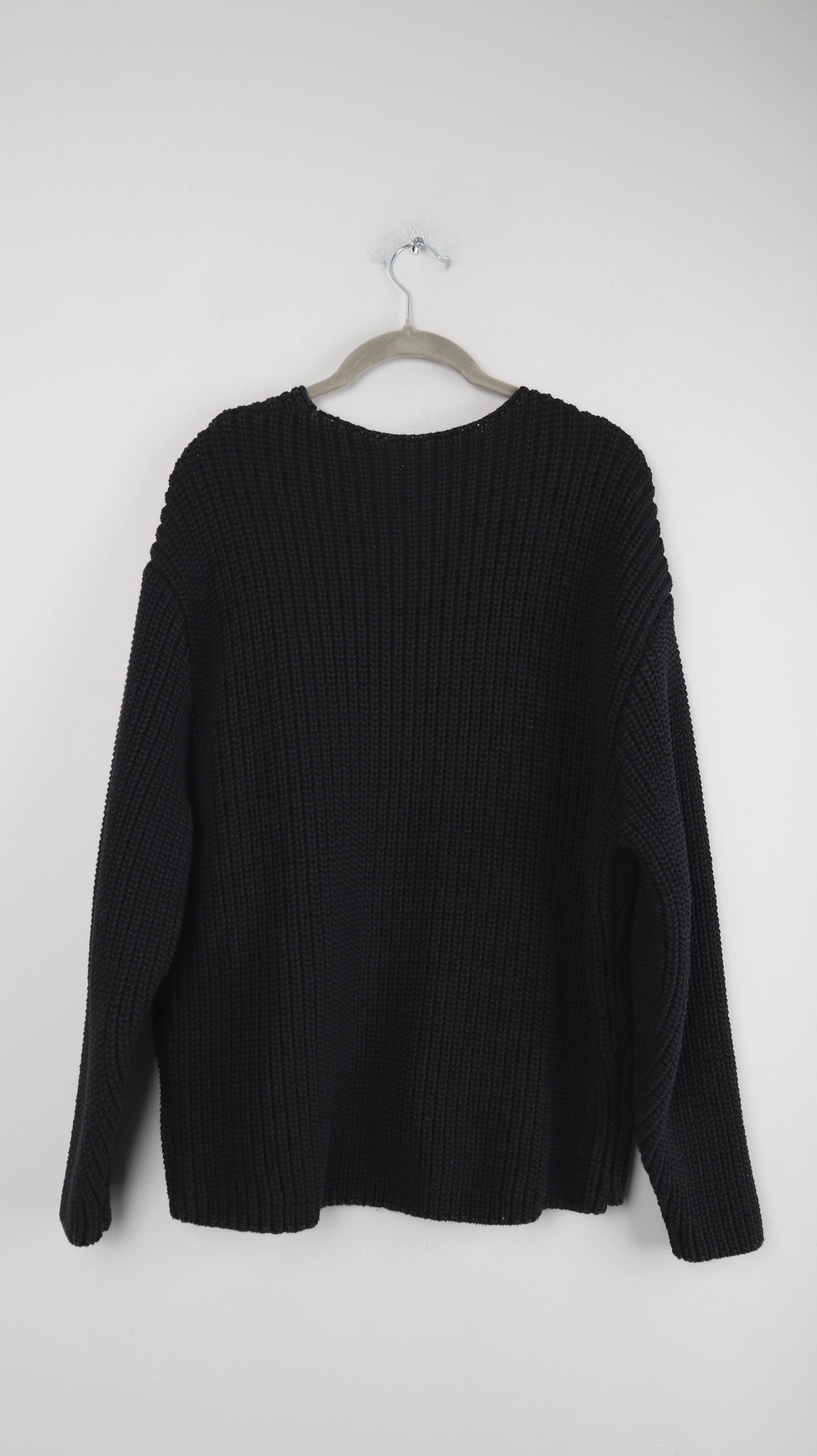 H&M Pullover 36 S Schwarz V-Ausschnitt Sweater Strickpullover gestrickt