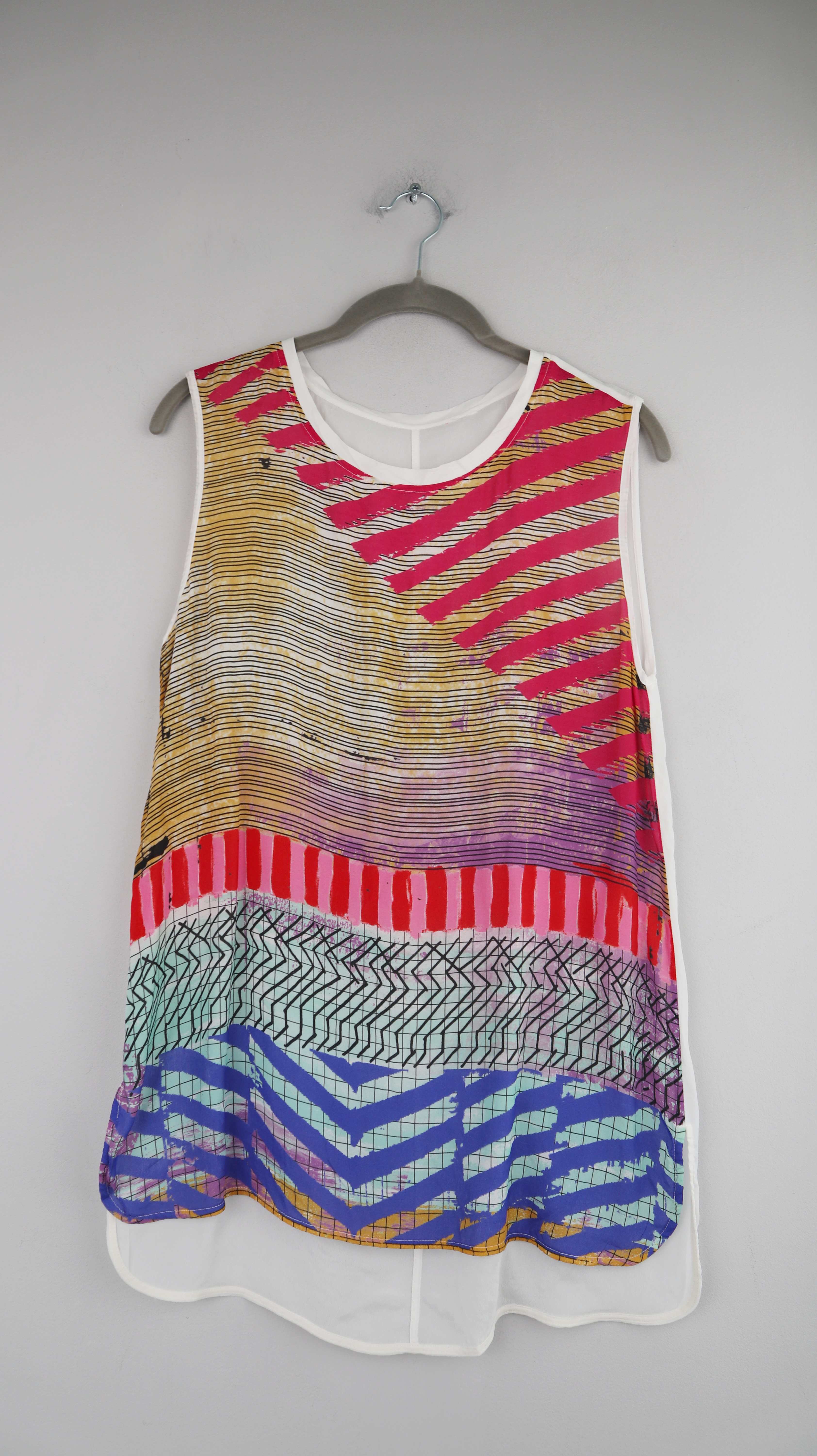 Top Shirt bunt mehrfarbig 38 M Sommershirt