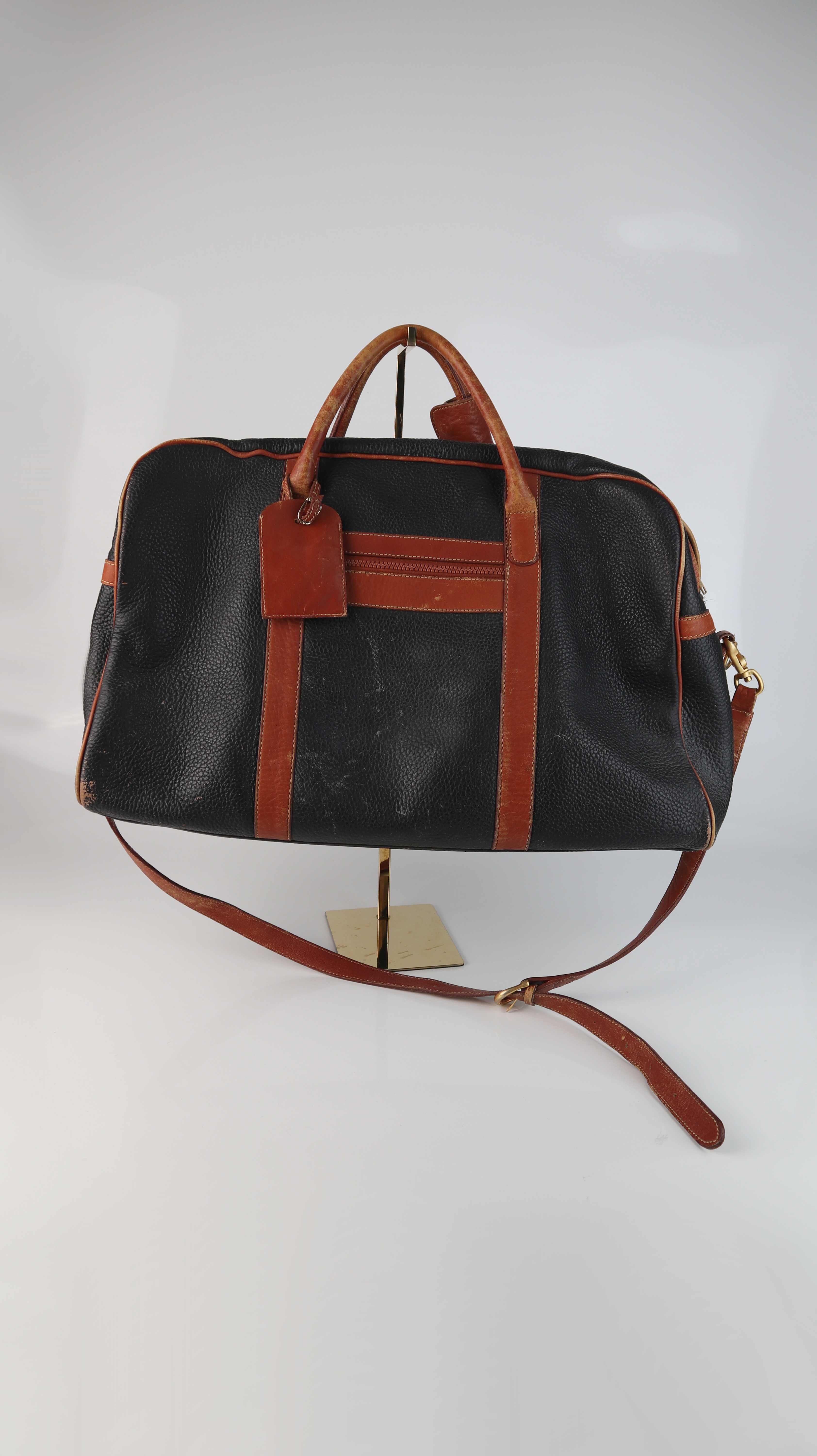 True Vintage Coach Reisetasche Ledertasche Leder braun schwarz Weekender