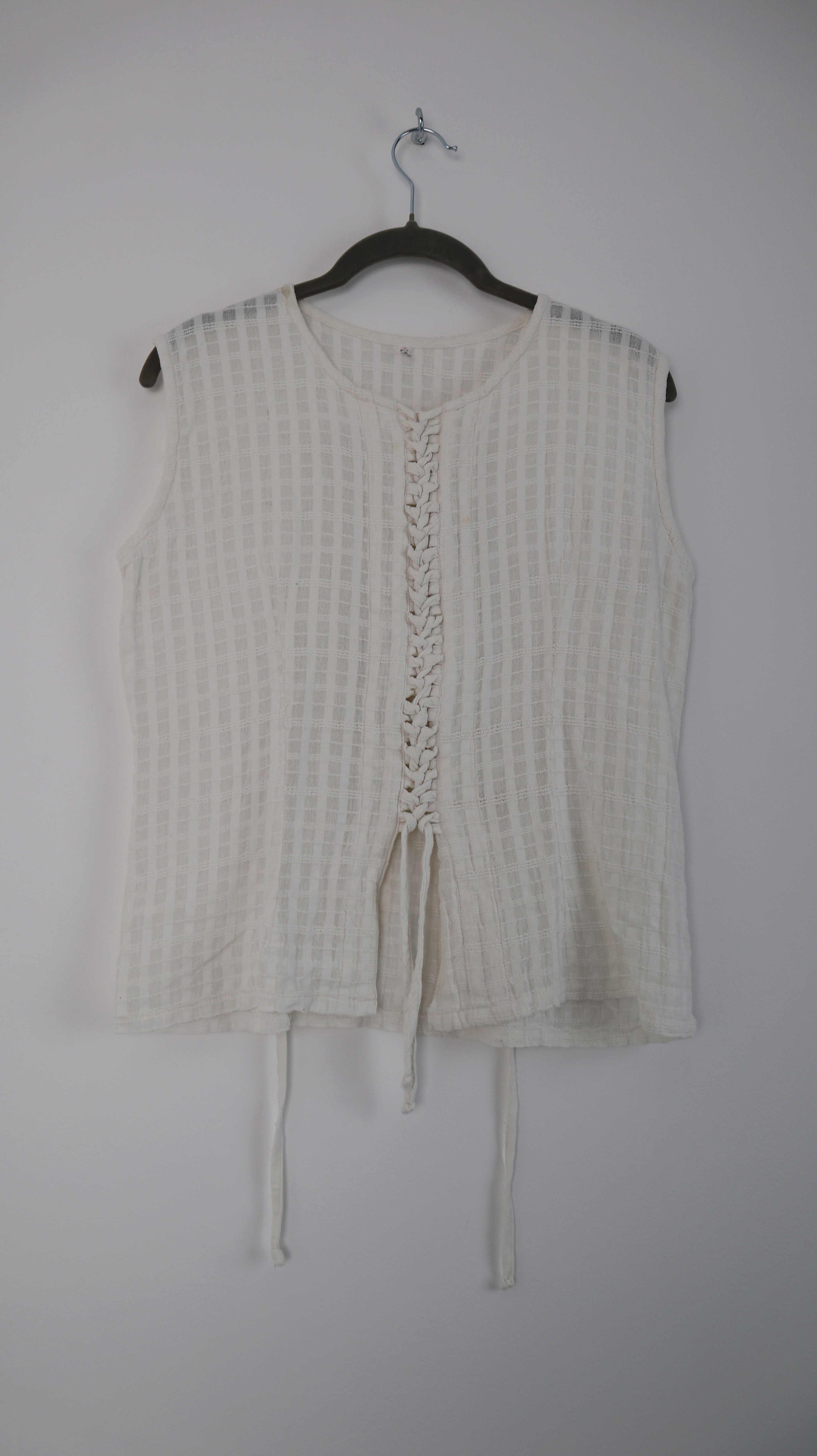 True Vintage Top weiß Baumwolle 40 L basic geflochten
