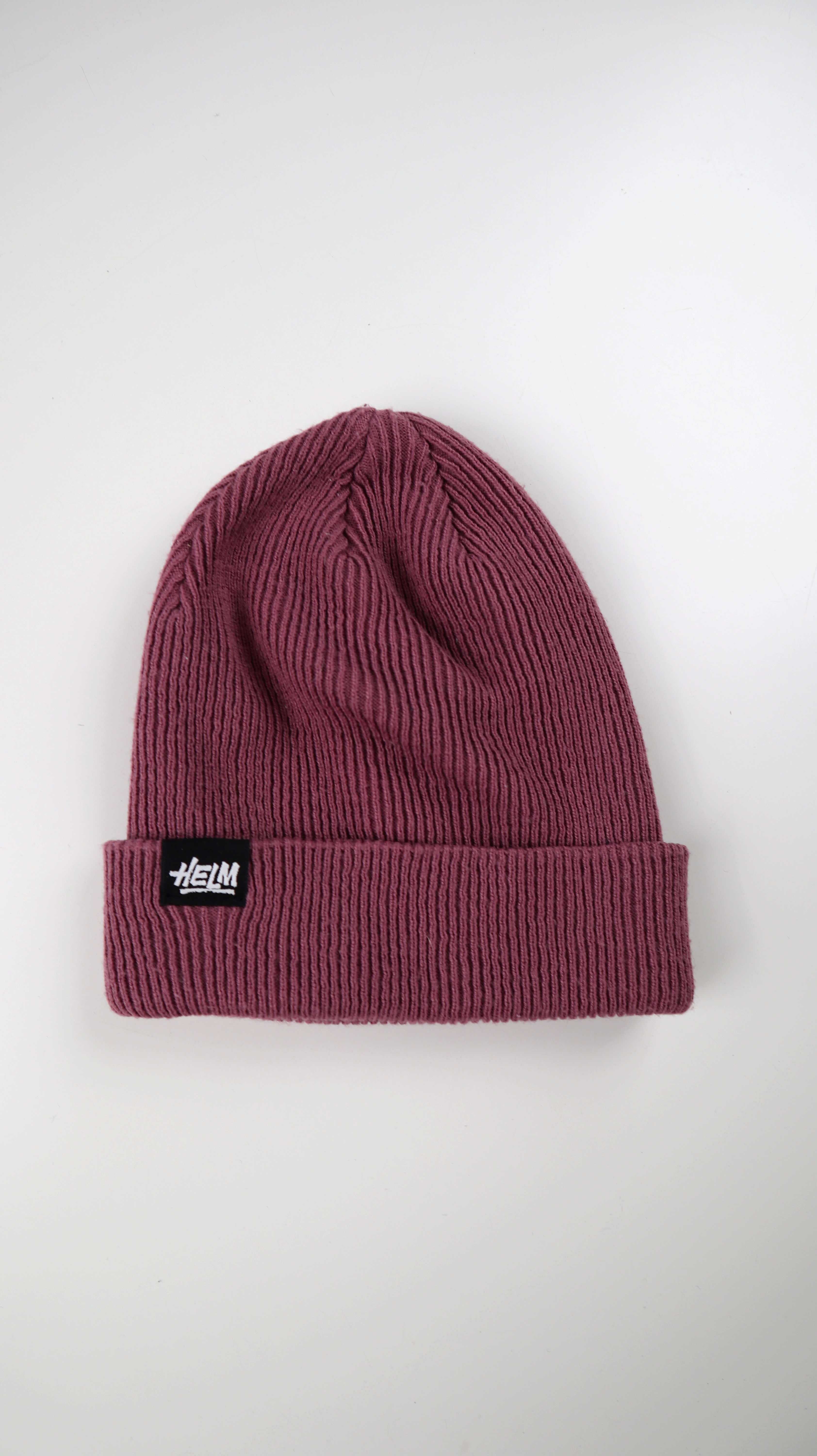 Helm Mütze Rot Bordeaux Beanie Kappe unisex