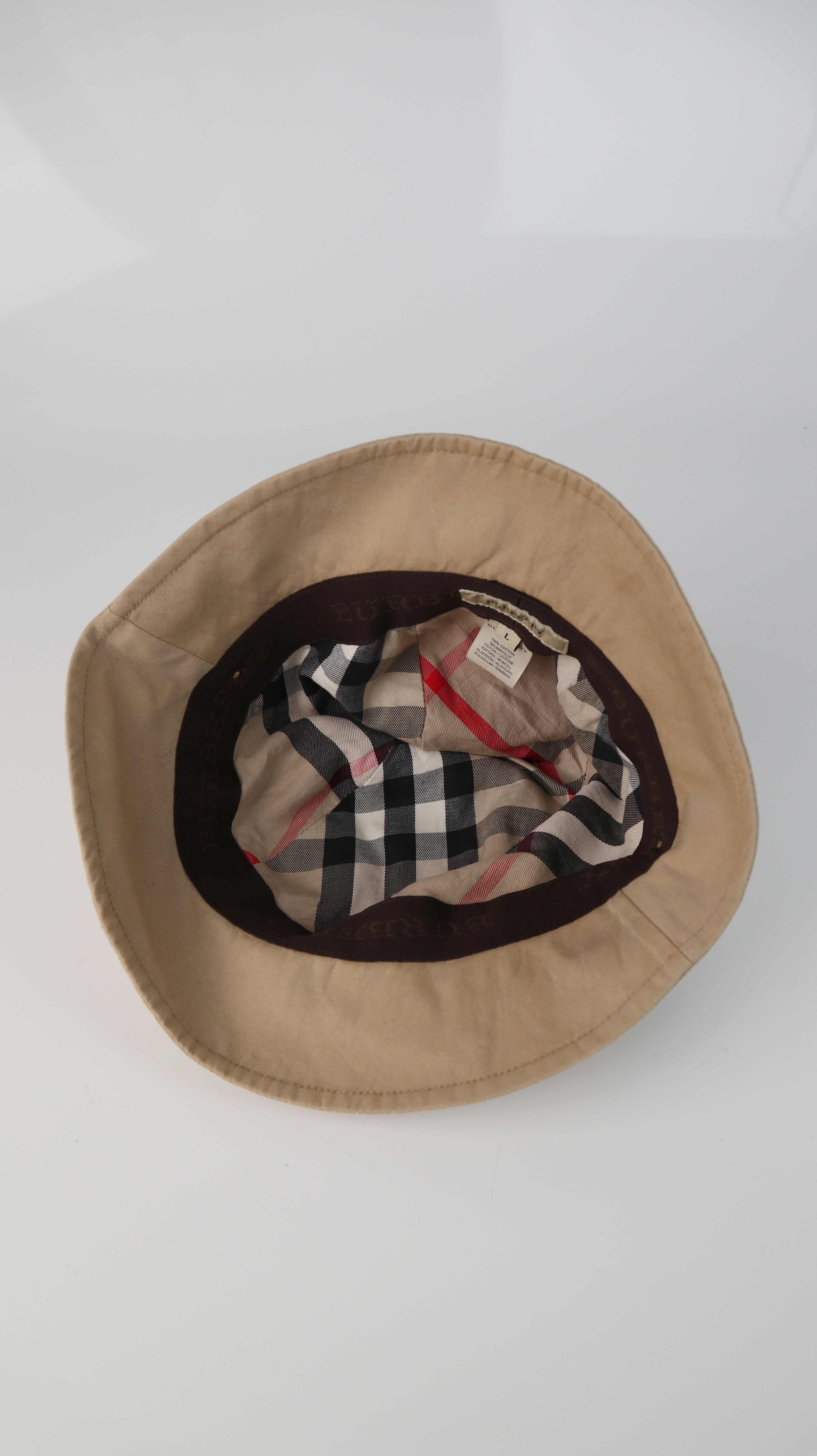 Burberry Hut L Beige Creme Fischerhut Beanie Regenhut