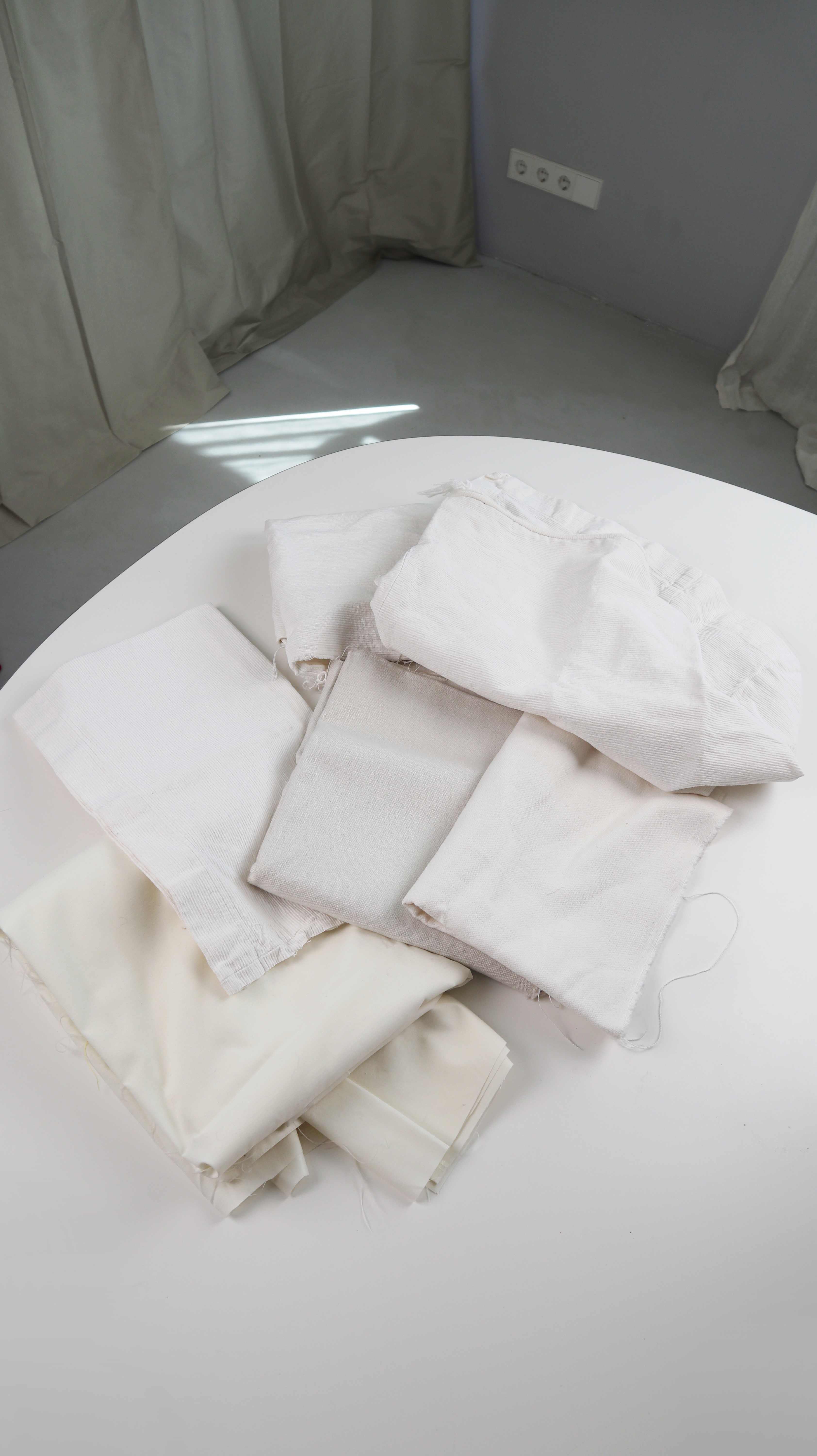 Stoffreste Weiß Creme Stoffsammlung Cordstoff Baumwolle Baumwollstoff