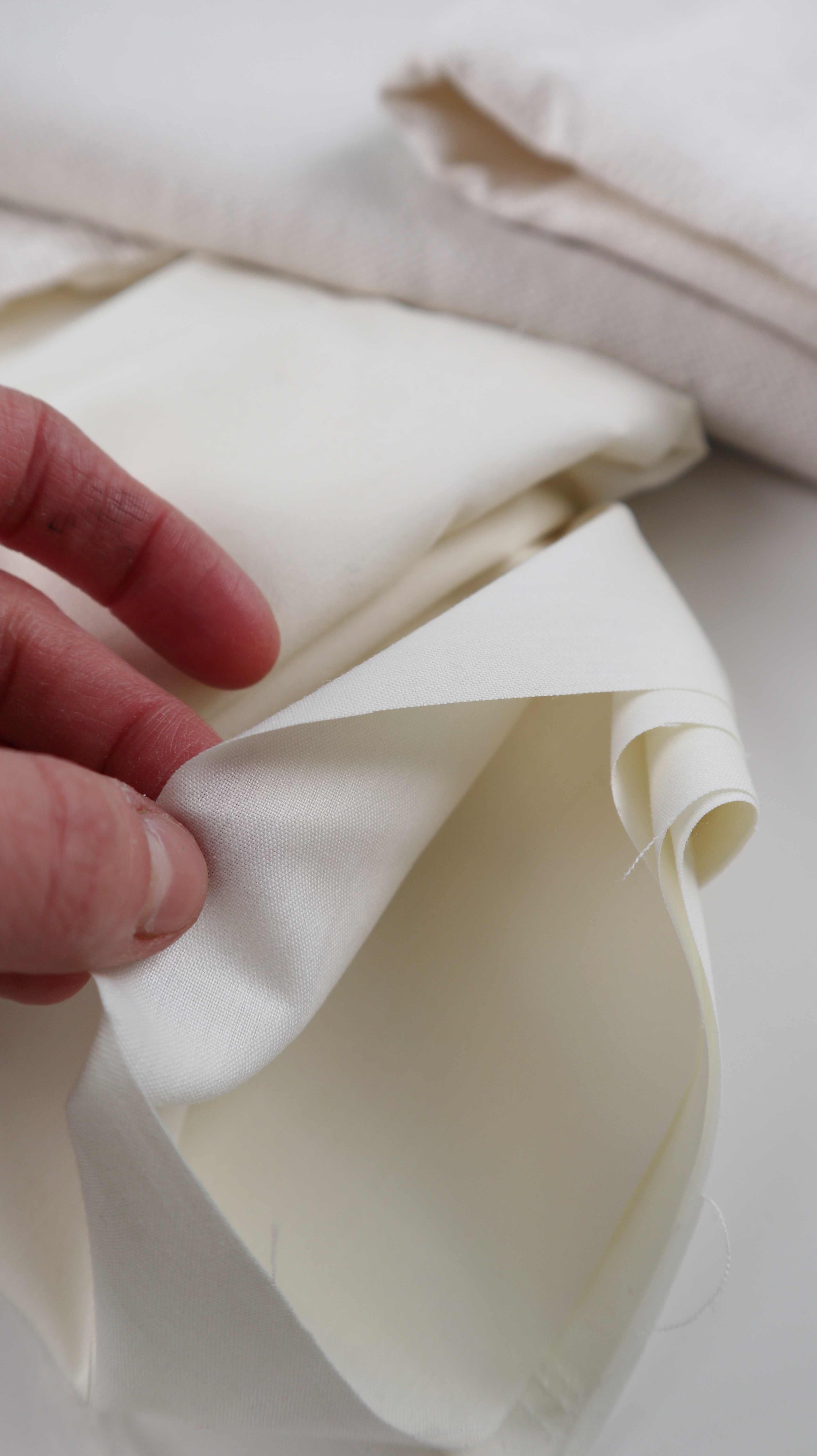 Stoffreste Weiß Creme Stoffsammlung Cordstoff Baumwolle Baumwollstoff