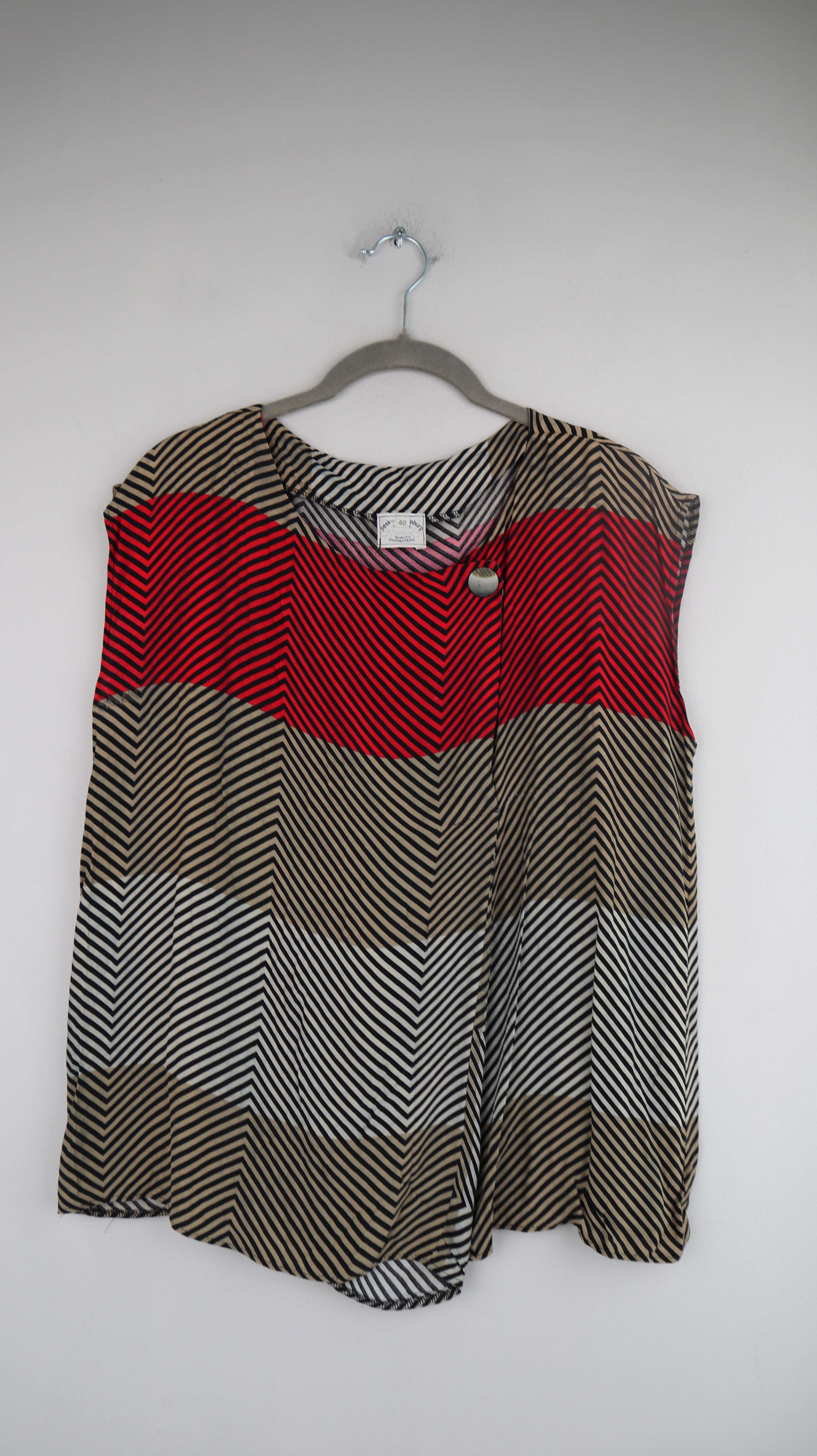 True Vintage Shirt Bluse Top Peek & Cloppenburg 40 L geometrisches Muster