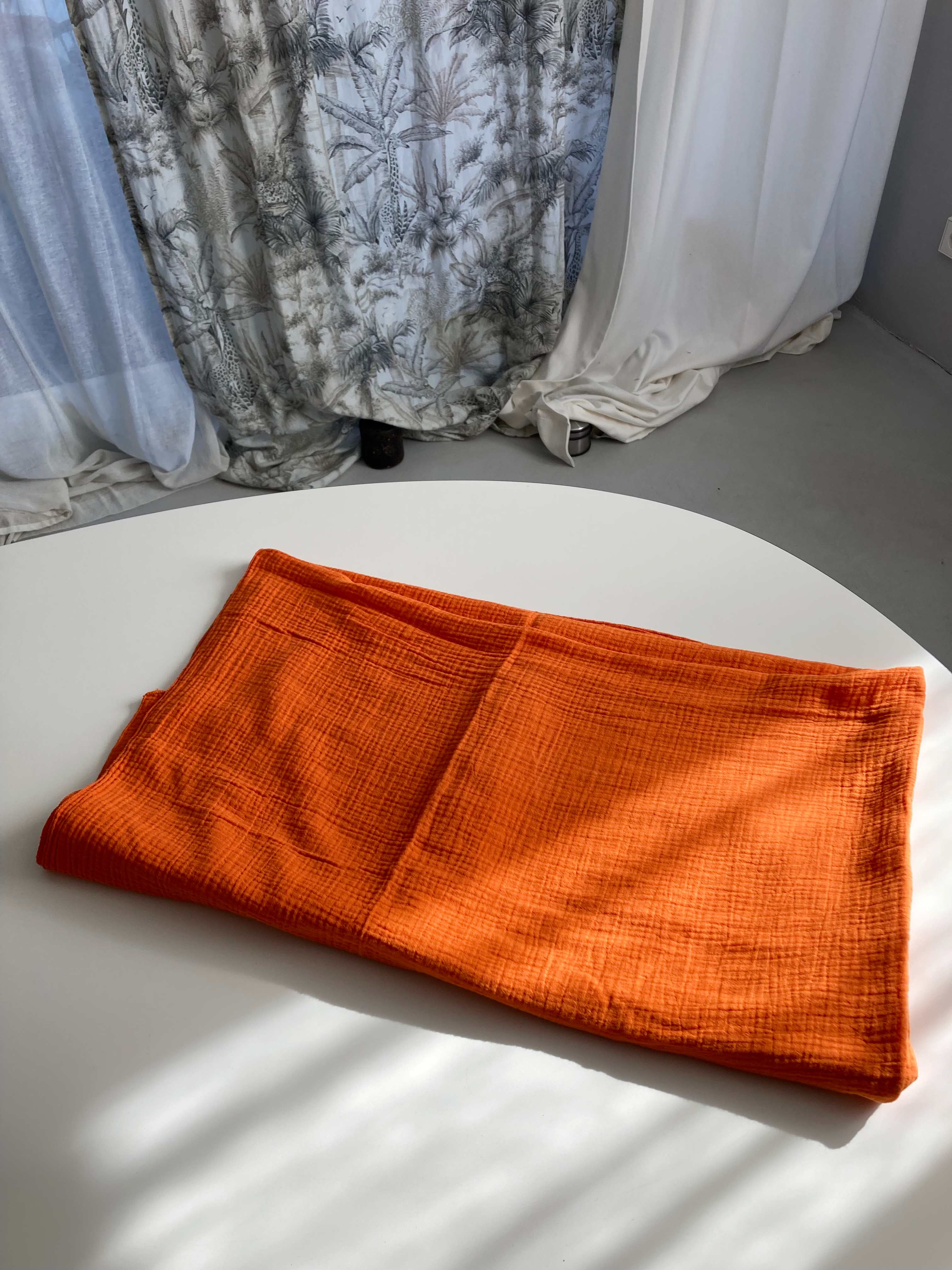 Musselin Tuch Orange Halstuch Schal groß XXL Tuch Baumwolle Baumwolltuch