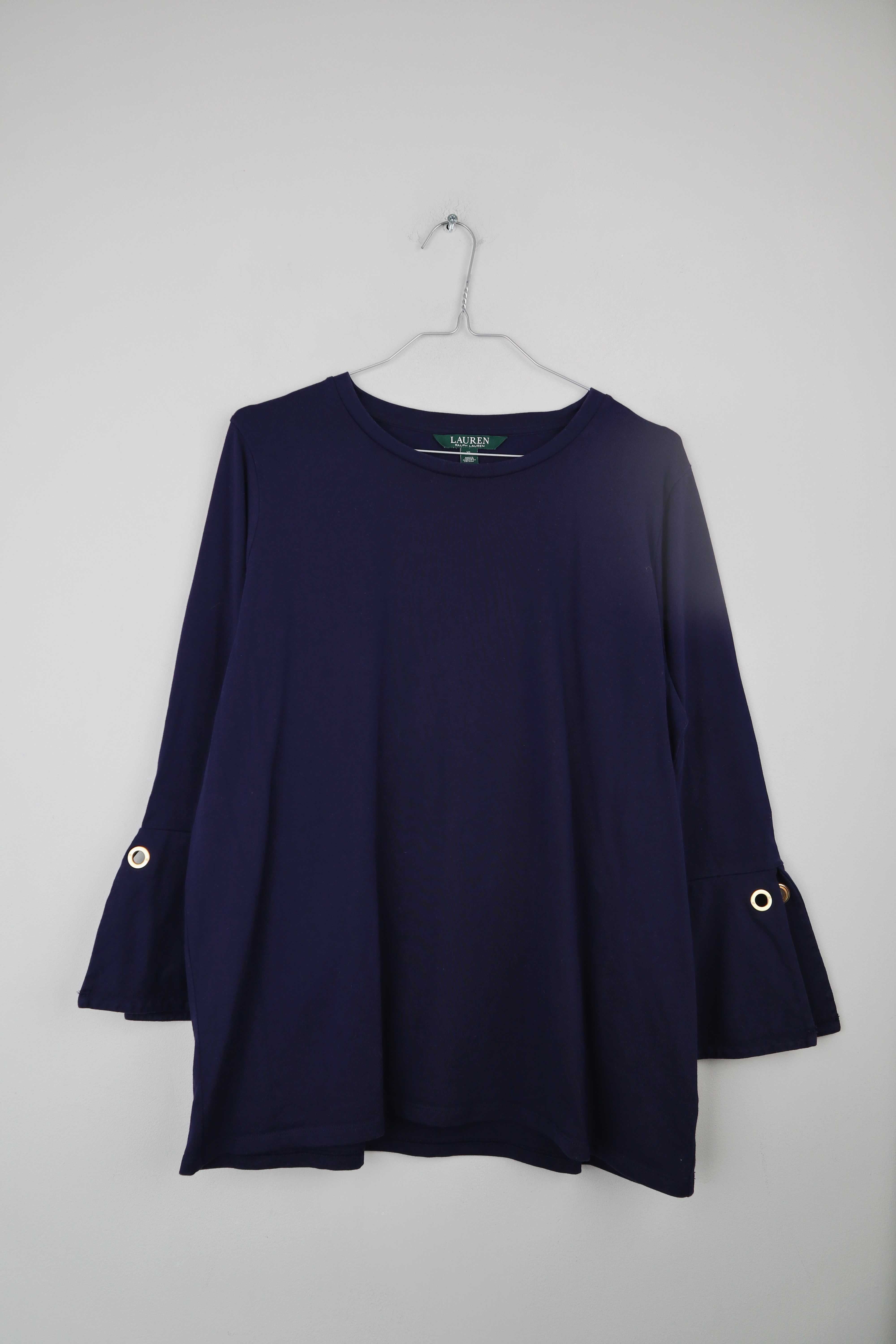 Ralph Lauren Polo Longsleeve Oberteil Marineblau Blau 38 M Tulpenärmel