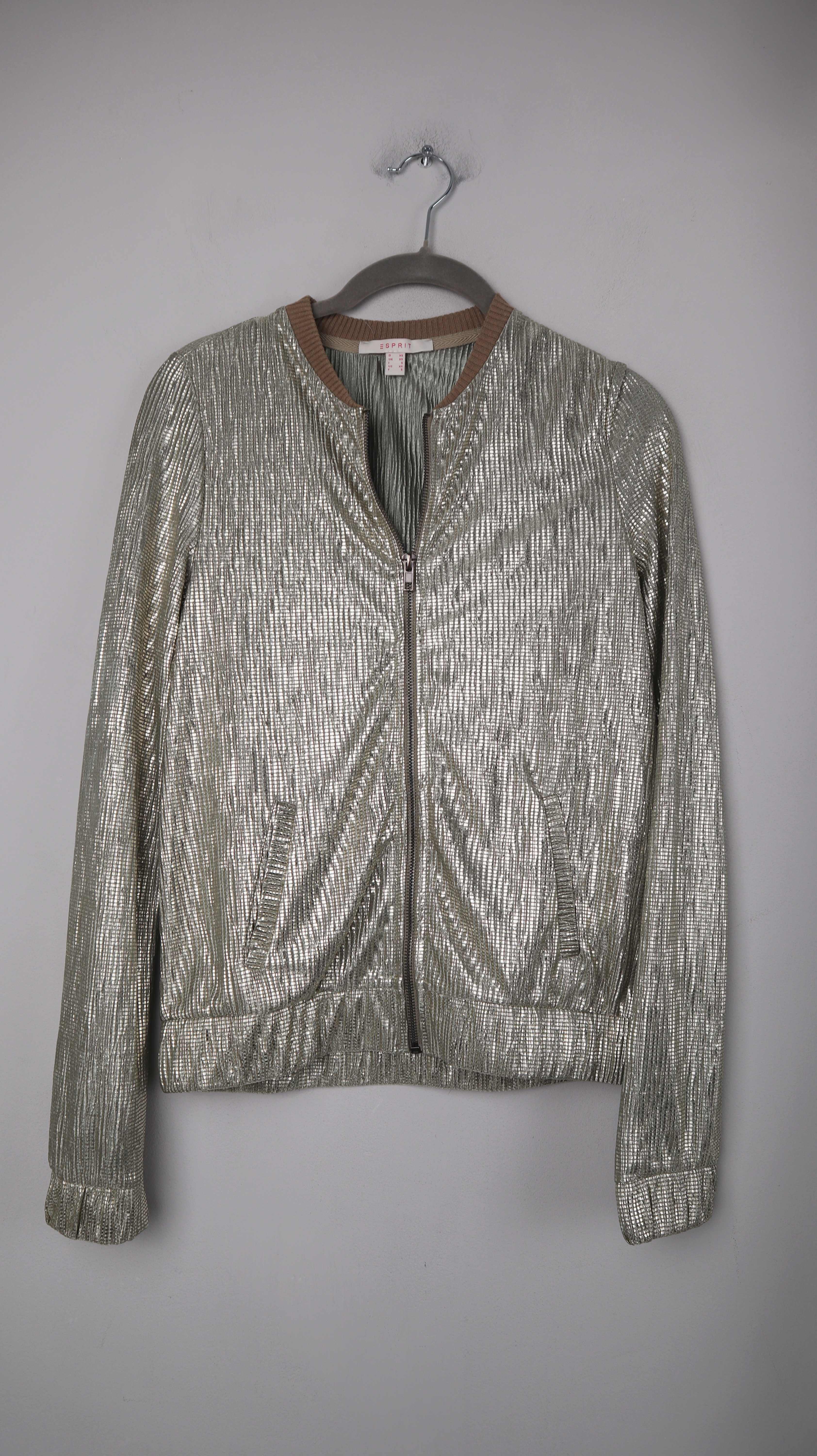 Esprit Jacke Gold Blouson Metallic XS 34 Bomberjacke leicht