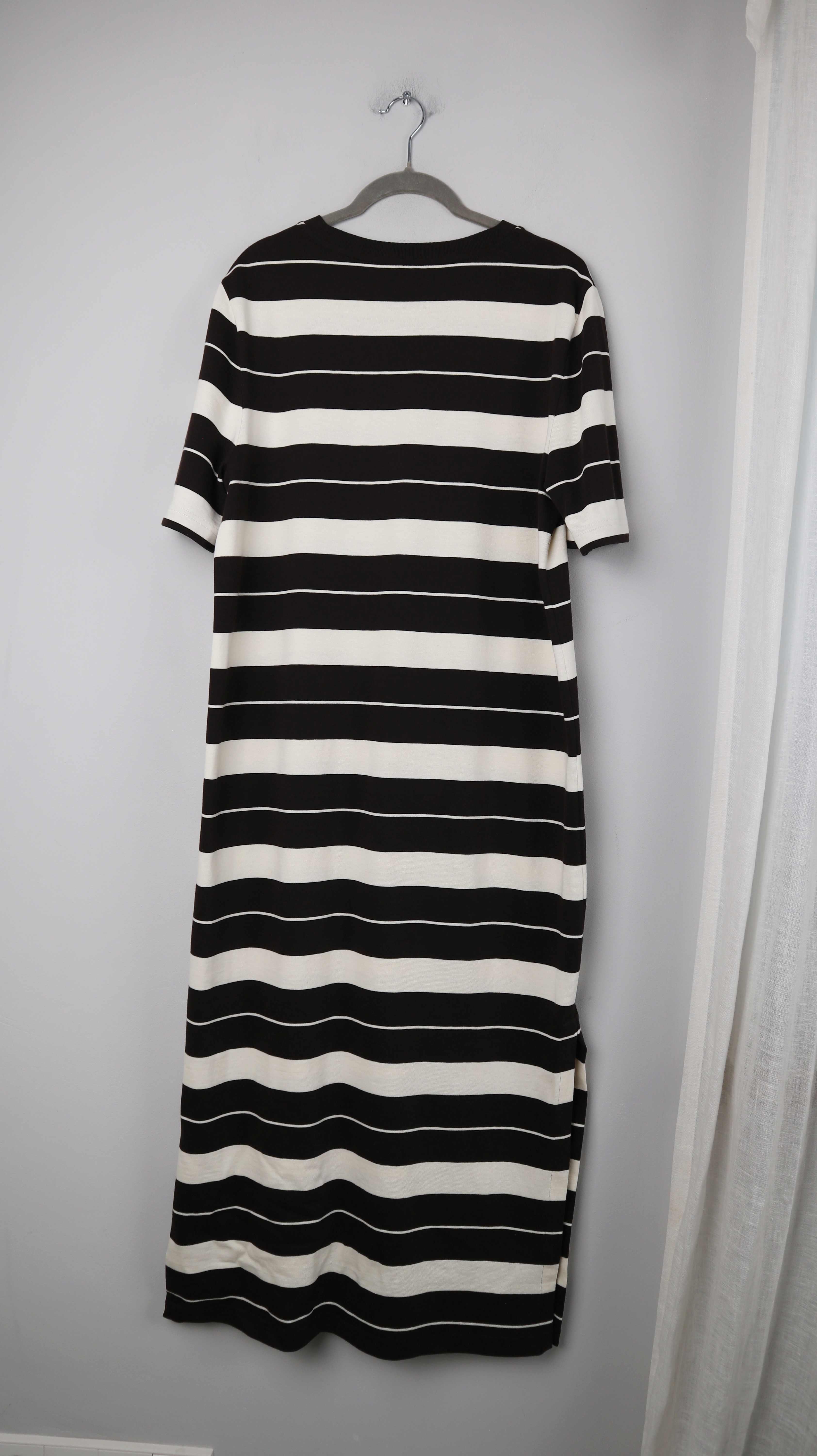 COS Kleid gestreift Maxi Maxikleid 38 M schwarz Weiß Shirtkleid