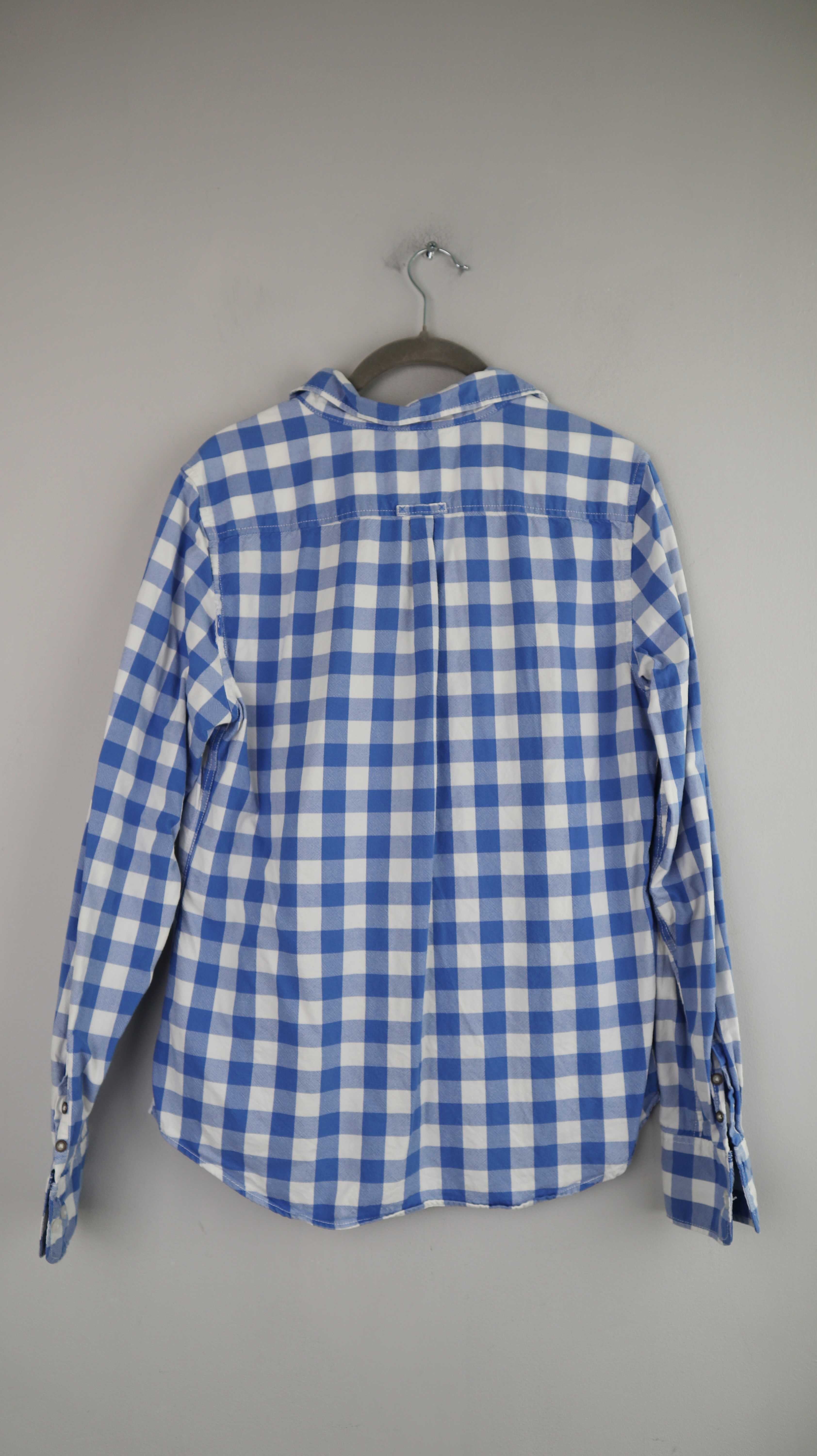 American Eagle Bluse Shirt blau weiß kariert 40 L