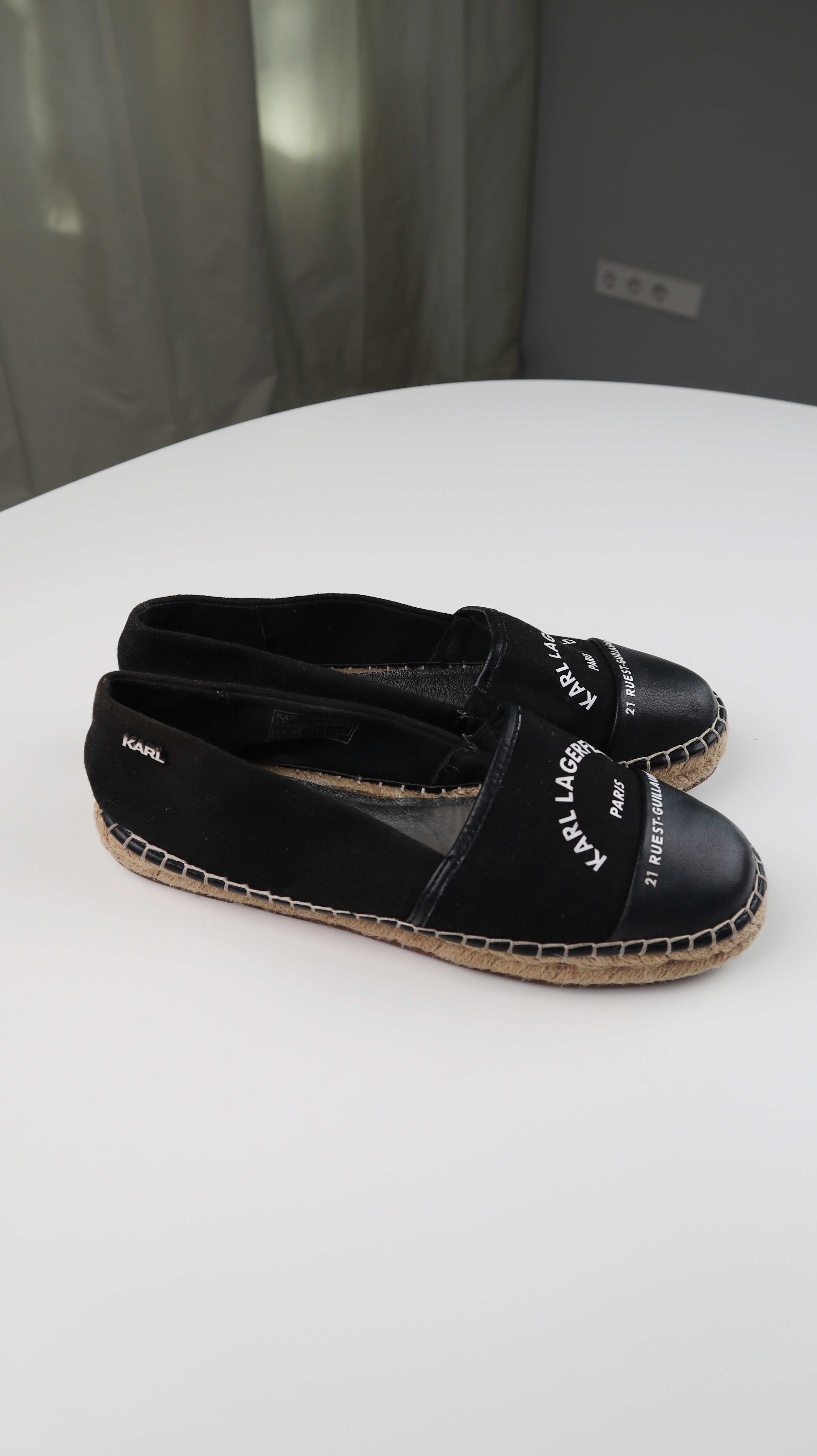 Karl Lagerfeld Slipper Loafer schwarz Espandrilles 39