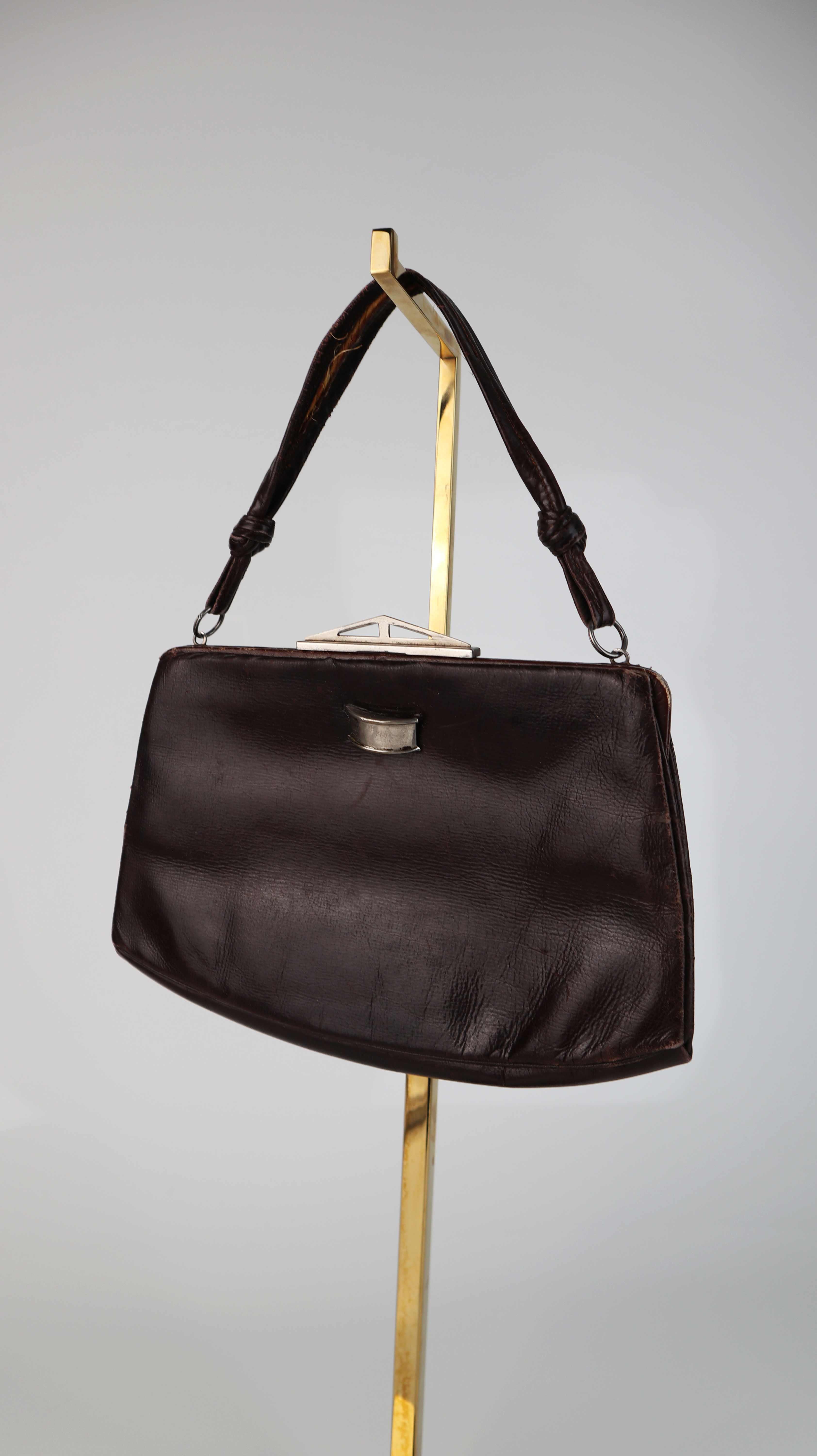 True Vintage Tasche Handtasche Ledertasche braun Minibag