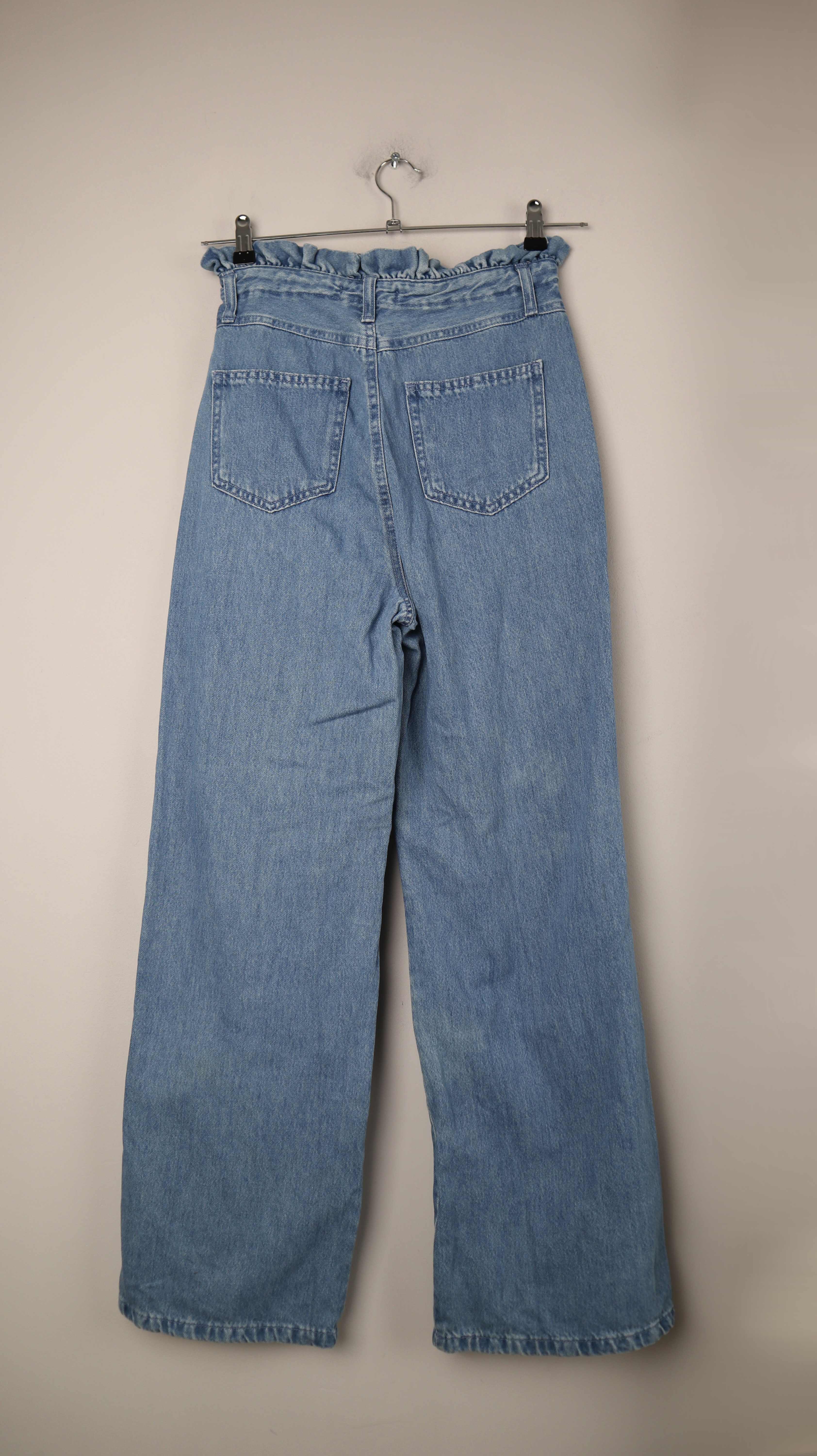 Denim Jeans Hose 38 M flared high waist denim blau