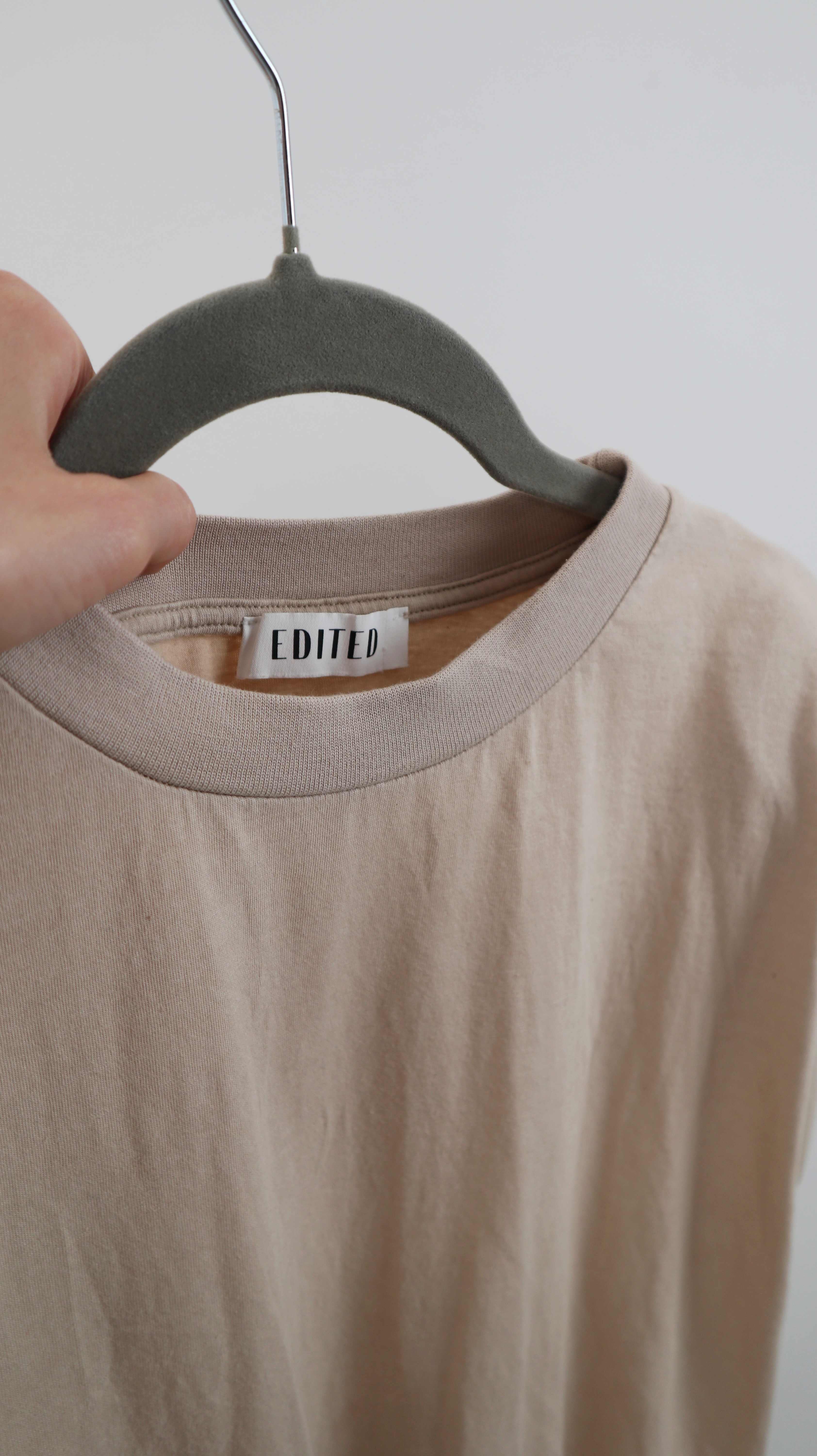 Edited Top Creme Beige 36 S eckig basic Shirt Oberteil T-Shirt