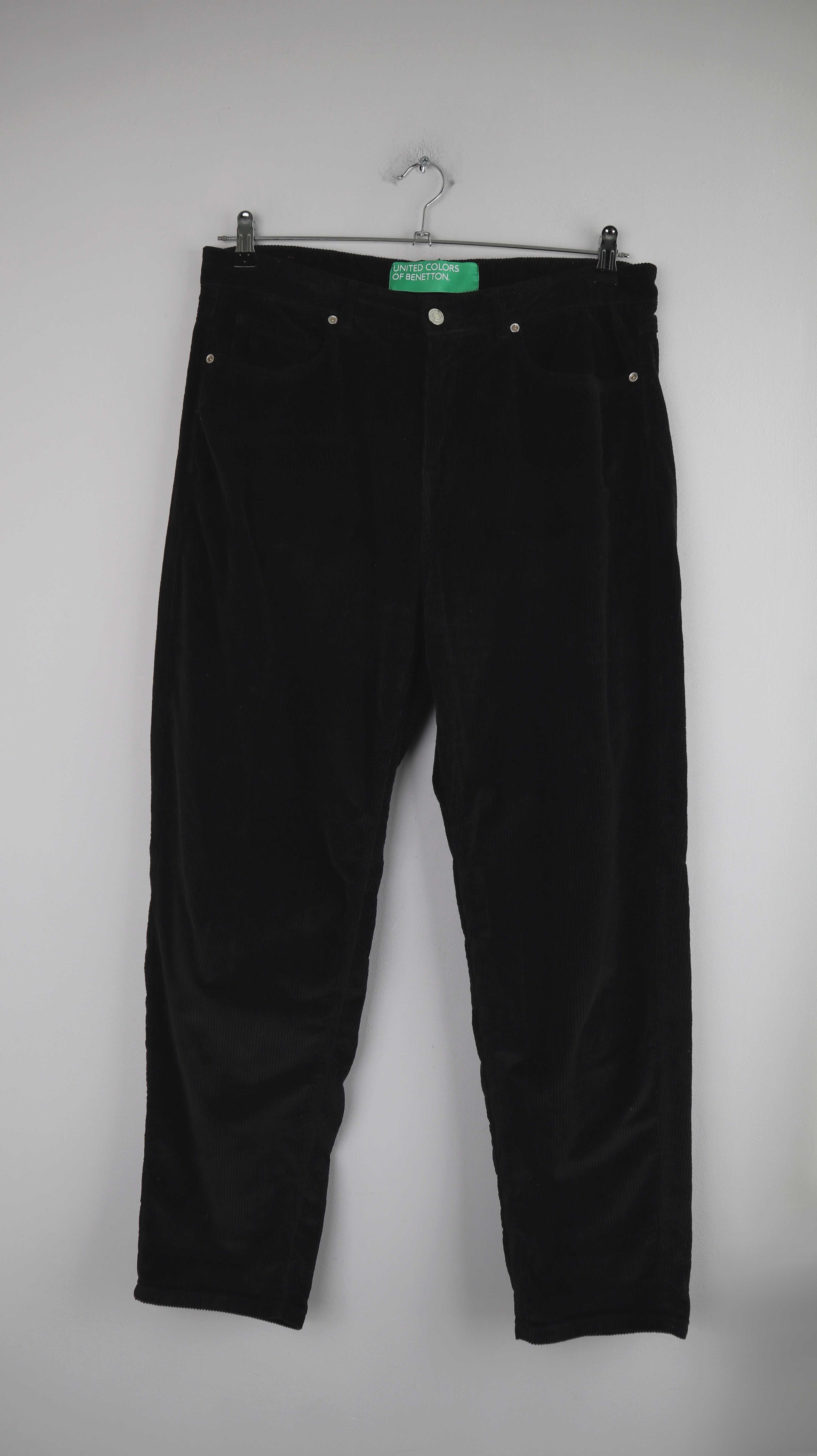 United Colors of Benetton Hose schwarz Cordhose 40 L straight leg Cord